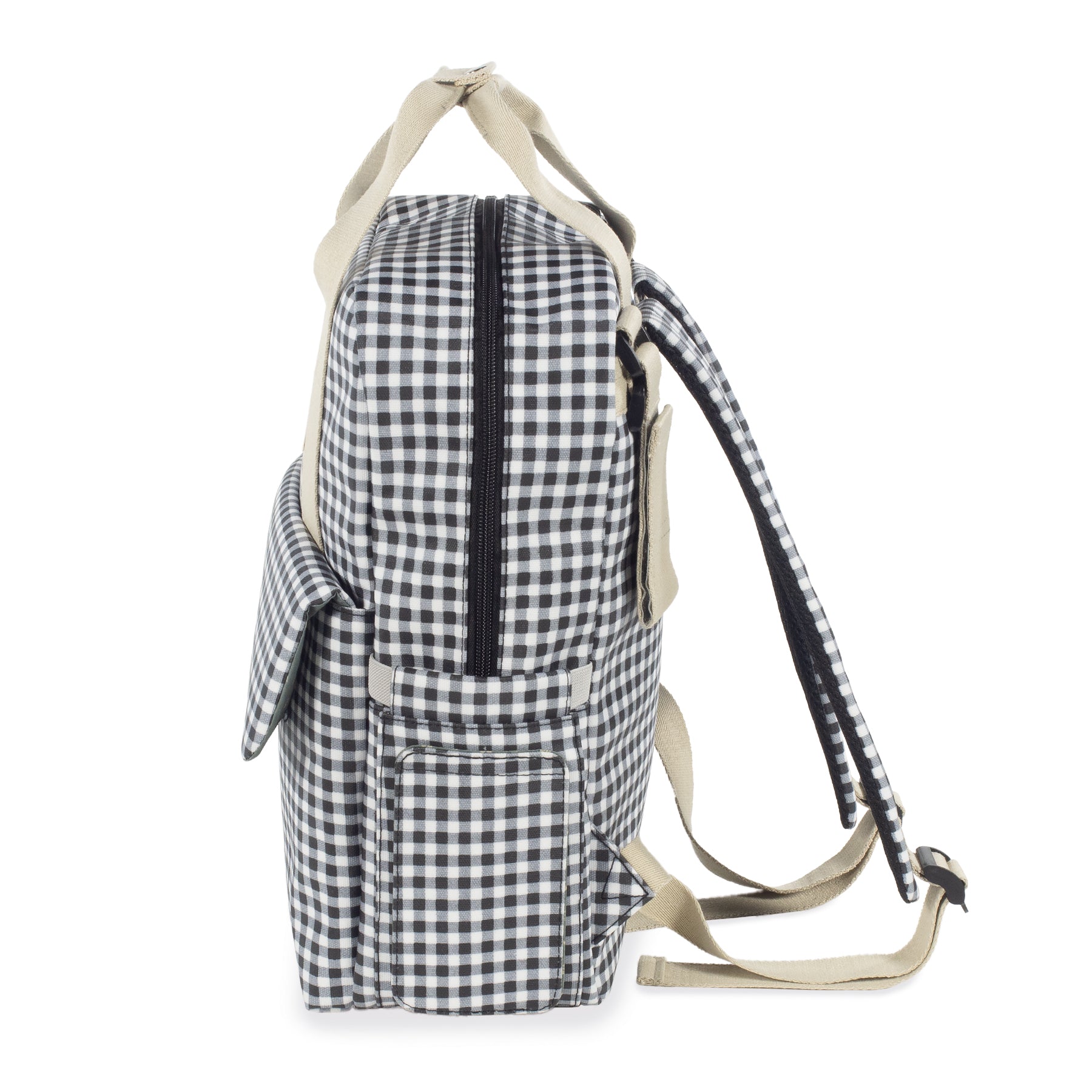 Walking Mum I Love Vichy Black Backpack Diaper Changing Bag