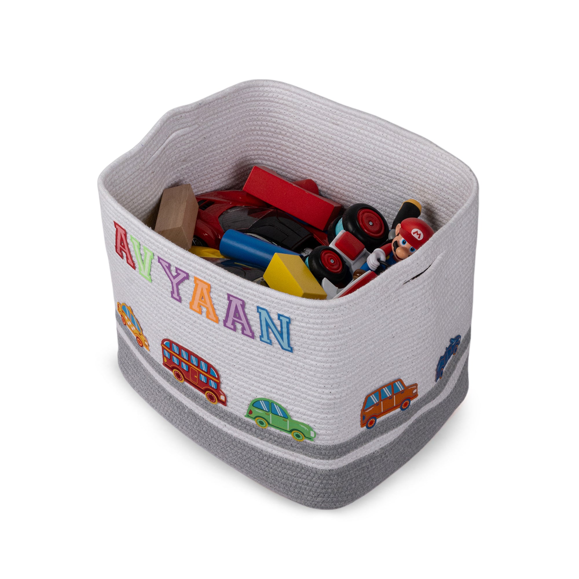 Cotton Rope Transport Trail Rectangular Toy Storage Basket