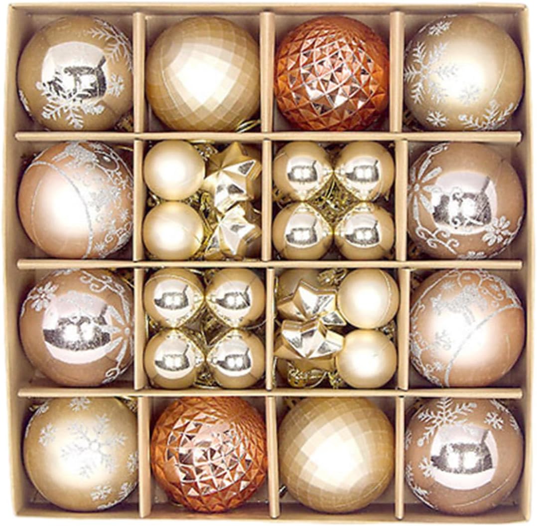 44 Pcs Champagne Rose Gold Baubles