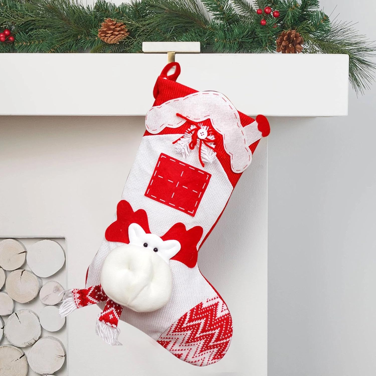 Nordic Knit Stocking -Reindeer