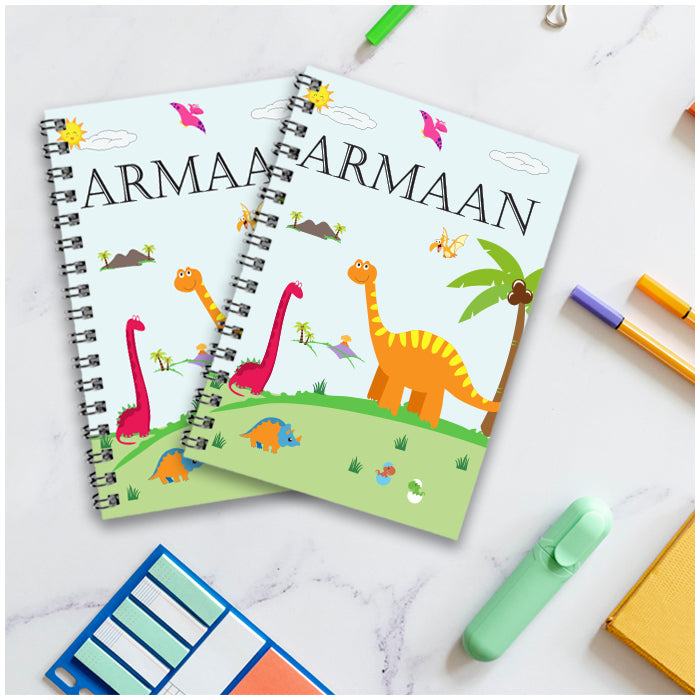 Personalised Notebook (A5 Size) - Dino