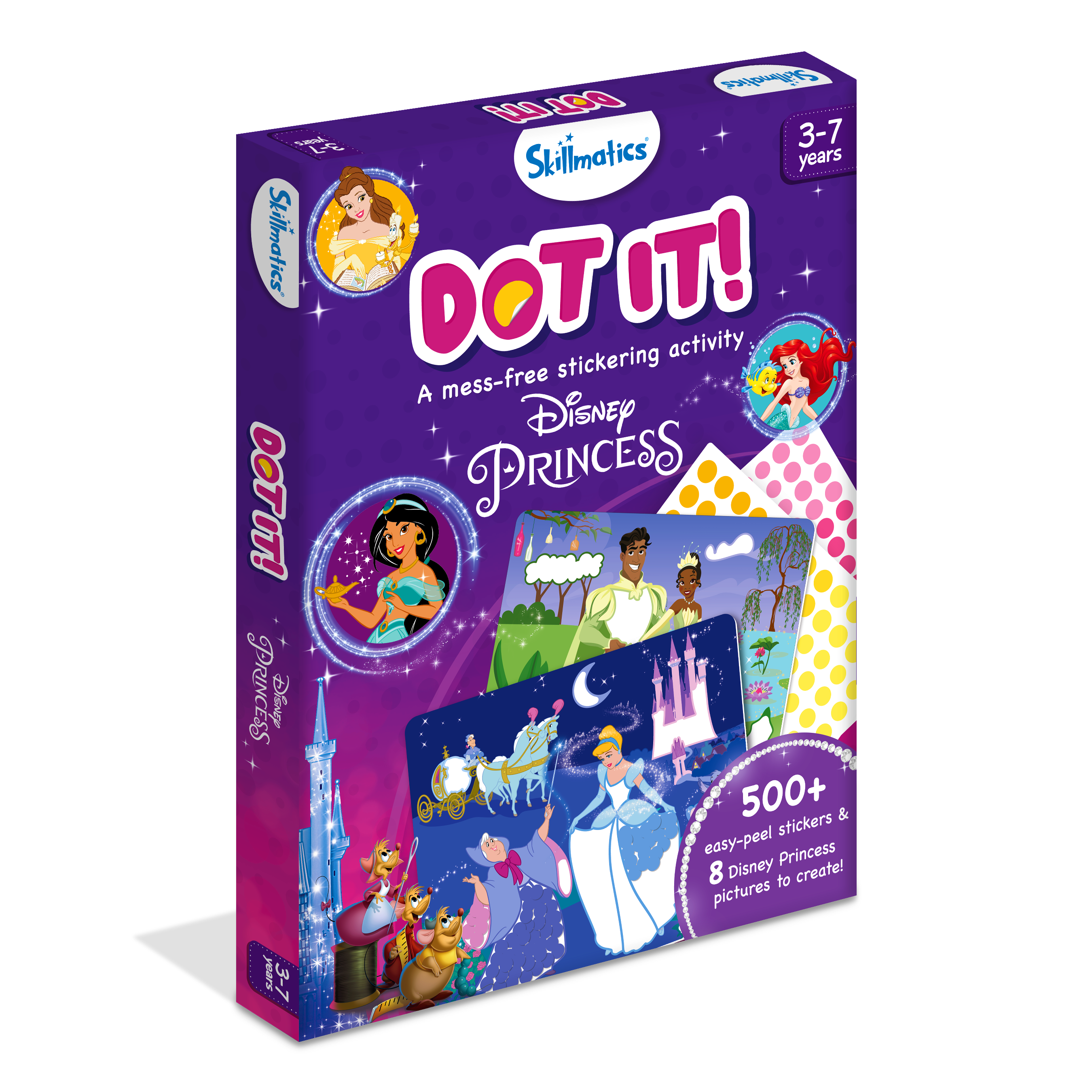 Skillmatics Art Activity - Dot It Disney Princess, No Mess Sticker Art for Kids, Craft Kits, DIY Activity, Gifts for Girls & Boys Ages 3, 4, 5, 6, 7, Travel Toys for Toddlers