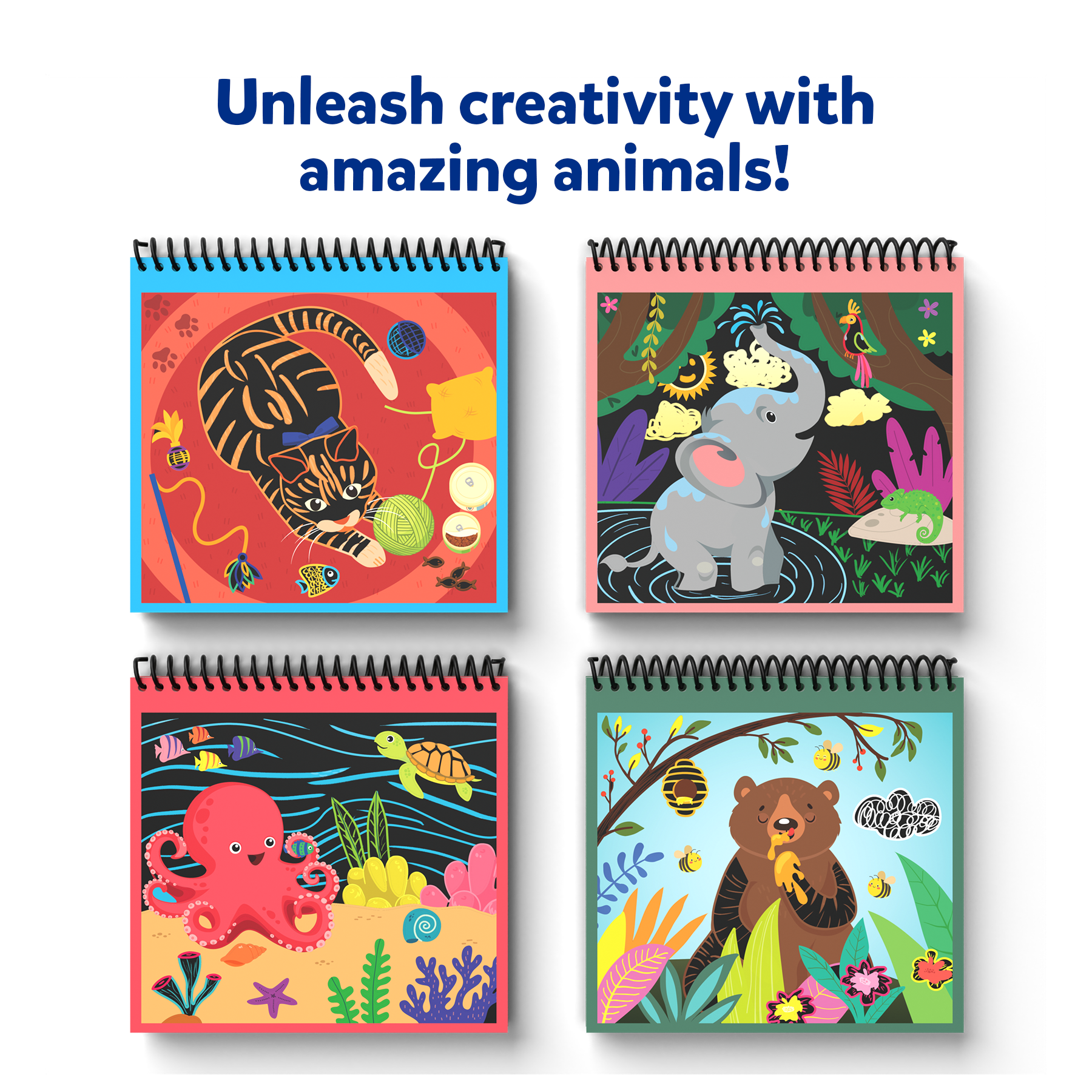 Skillmatics Magical Scratch Art Book for Kids - Animals, Craft Kits, DIY Activity & Stickers, Gifts for Ages 3 to 8