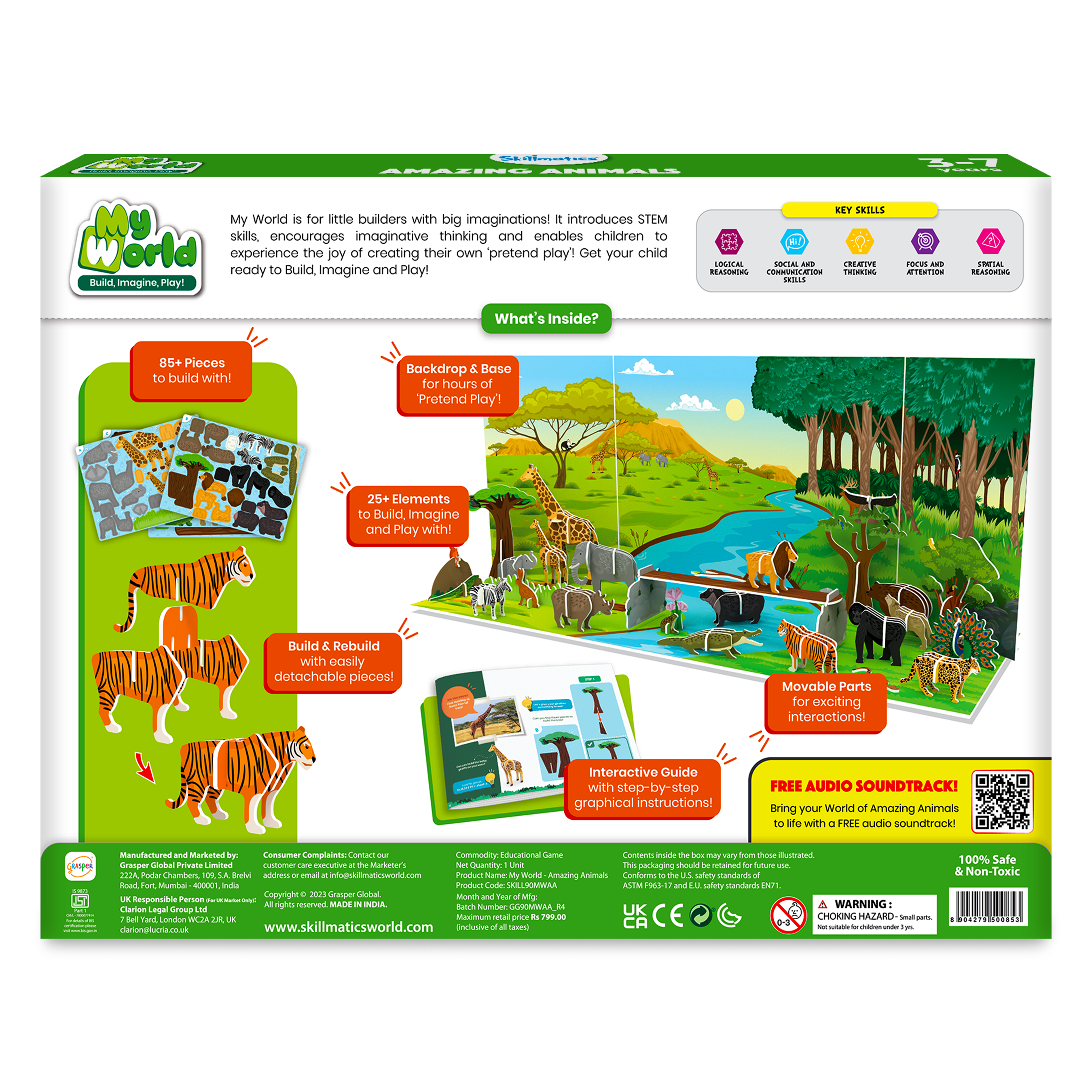 My World : Amazing Animals - Building Toy & Plastic Free Playset