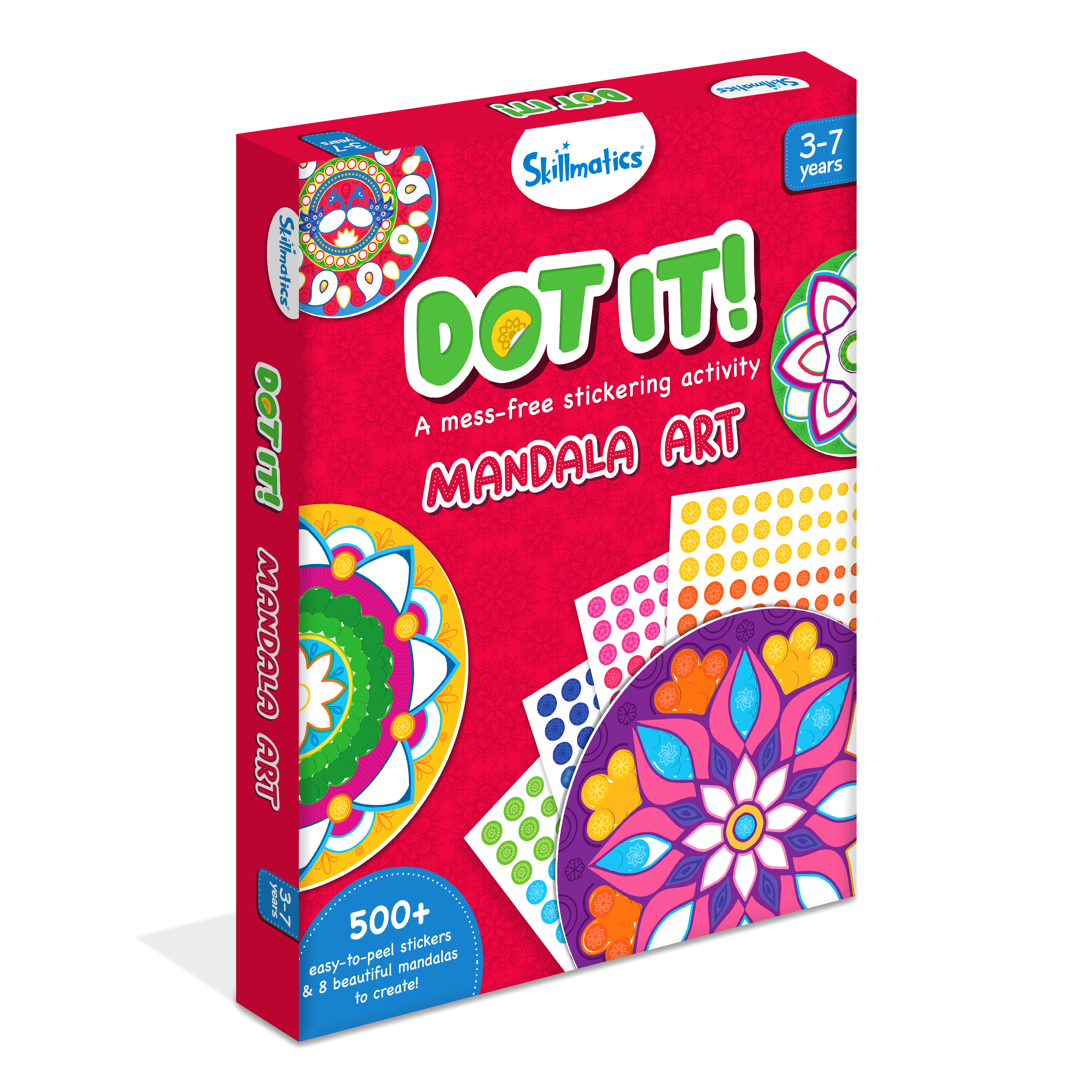 Skillmatics Art Activity - Dot It Mandala Art, No Mess Sticker Art for Kids, Craft Kits, DIY Activity, Gifts for Girls & Boys Ages 3, 4, 5, 6, 7, Travel Toys for Toddlers