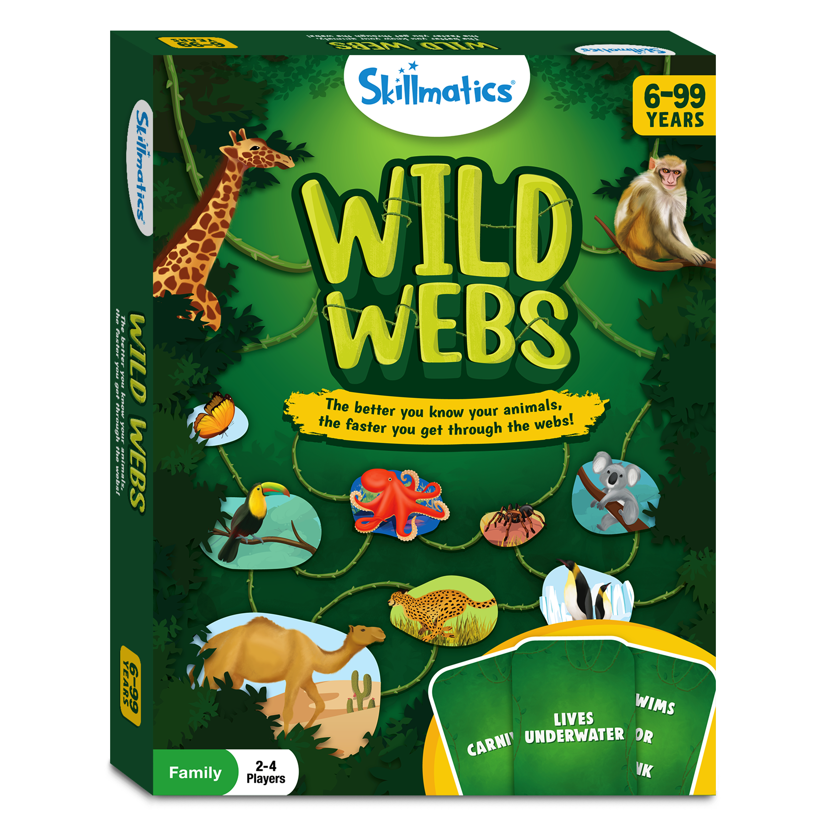 Skillmatics Board Game - Wild Webs, Animal Learning Game, Gifts, Family Friendly Games for Ages 6 and Up