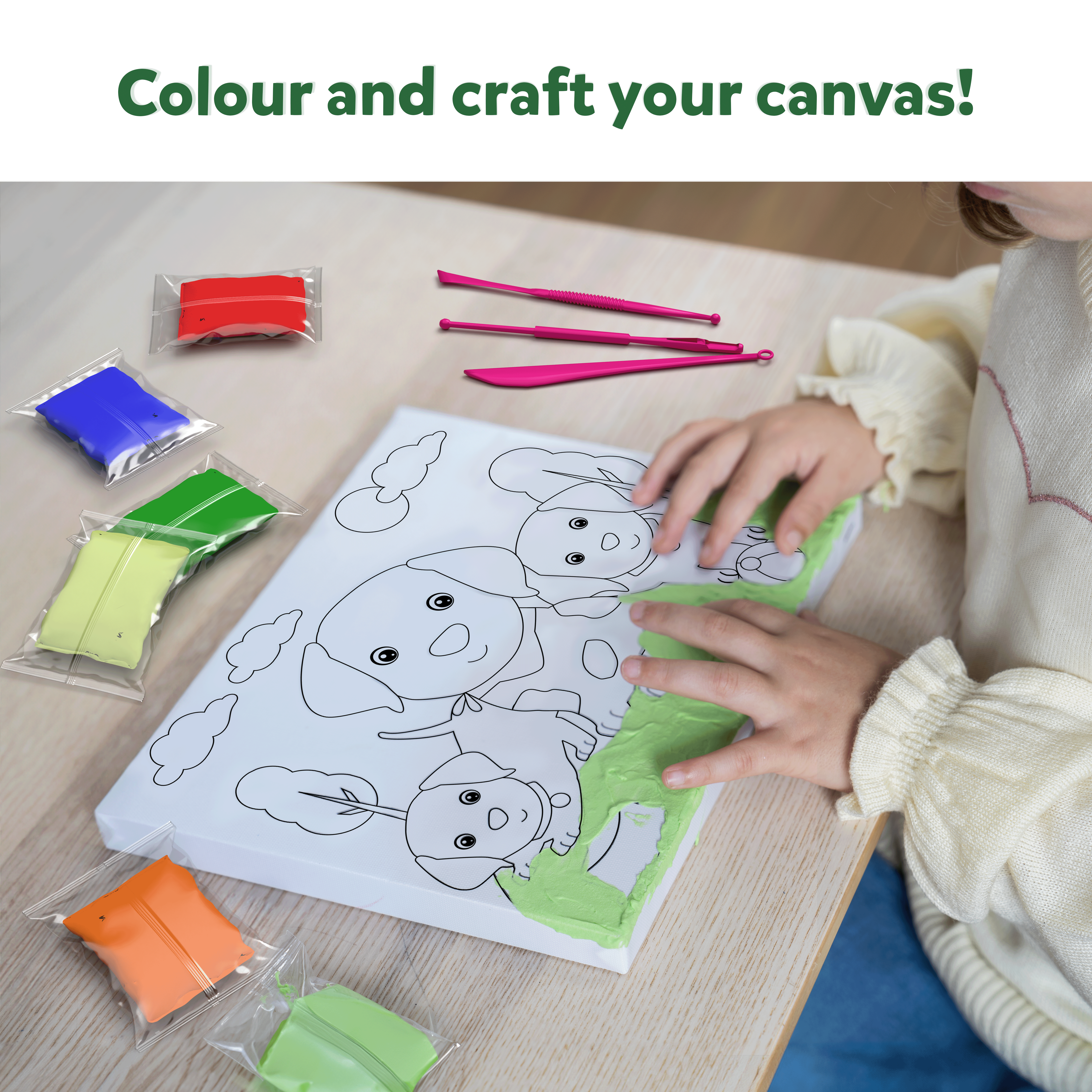 Skillmatics Art & Craft Kit - Colour with Clay, No Mess Art, Create a Clay Canvas Of Pups at The Park, Gifts for Ages 5 to 12