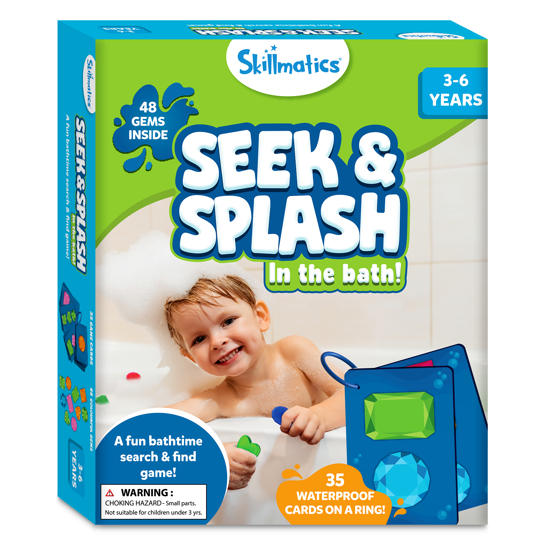 Skillmatics Seek & Splash Bath Toys - Search and Find Gem Game, Bathtub, Baby Pool & Summer Toys for Toddlers, Kids, Preschoolers, Gifts for Boys & Girls Ages 3, 4, 5, 6