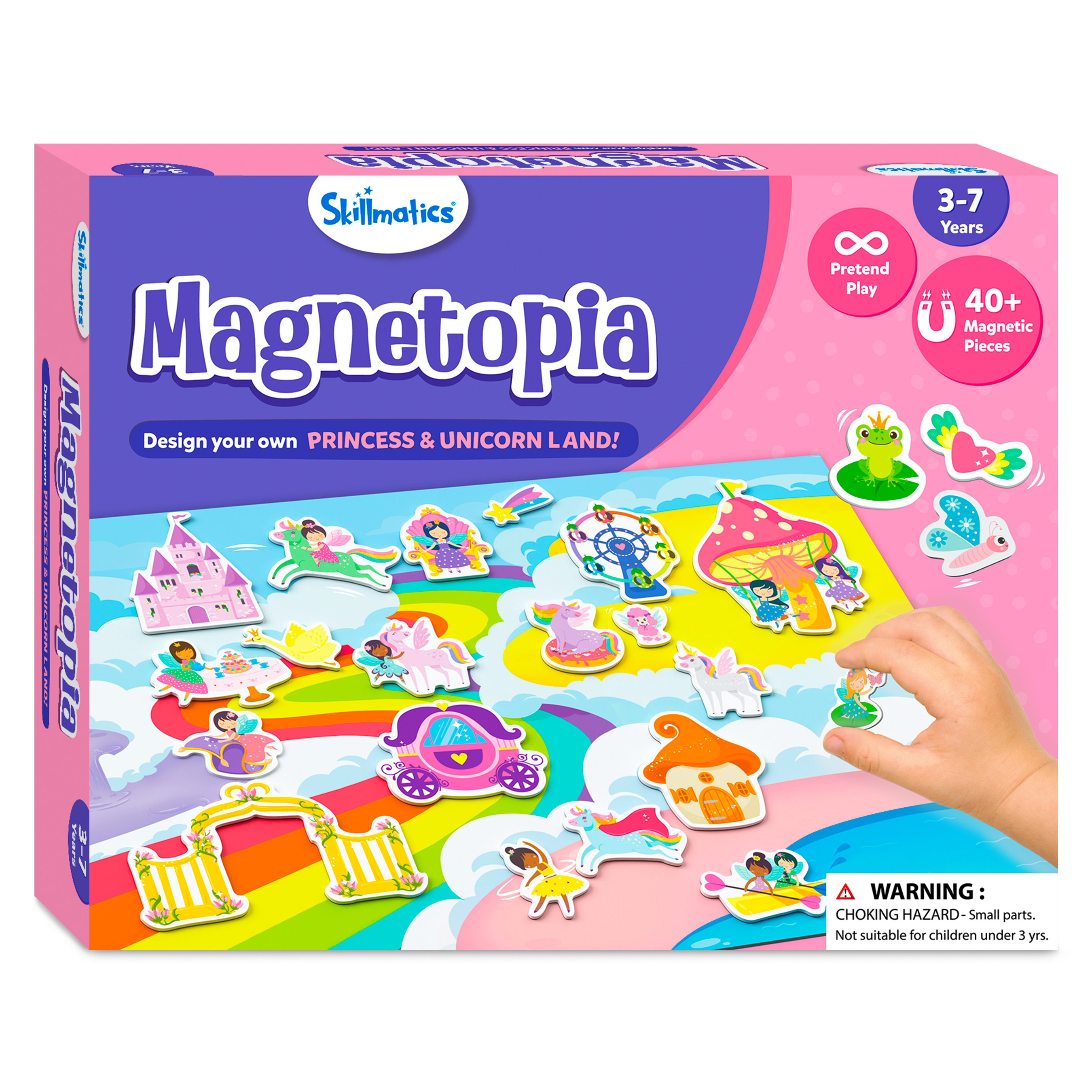 Skillmatics Creative Toy Magnetopia - Princess & Unicorn Land, Interactive Pretend Play Set for Kids, Toddlers, 40+ Magnetic Pieces, Preschool Learning Game, Gifts for Girls & Boys Ages 3, 4, 5, 6, 7