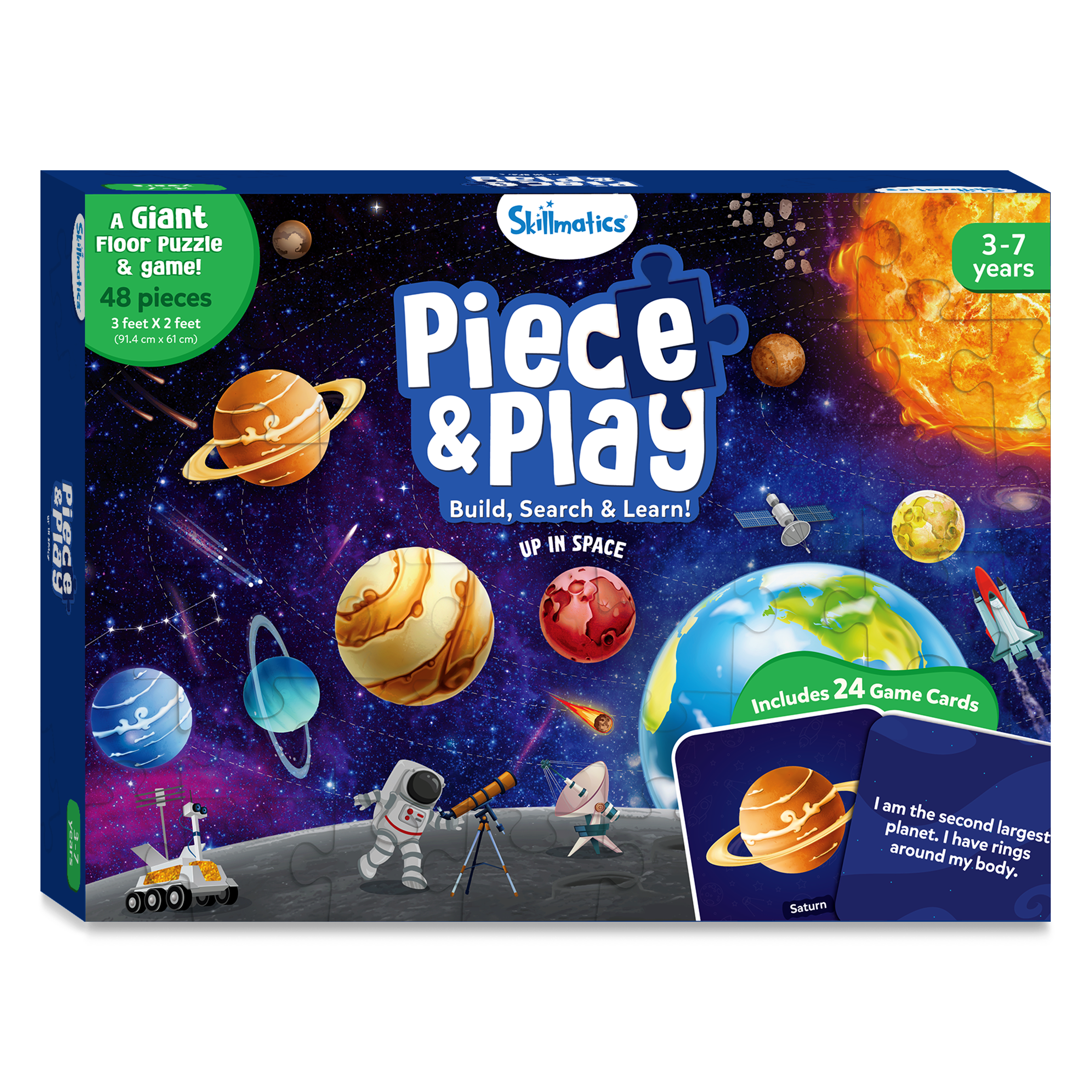 Piece & Play Up in Space | Fun & Educational 48 Piece Jigsaw Puzzle