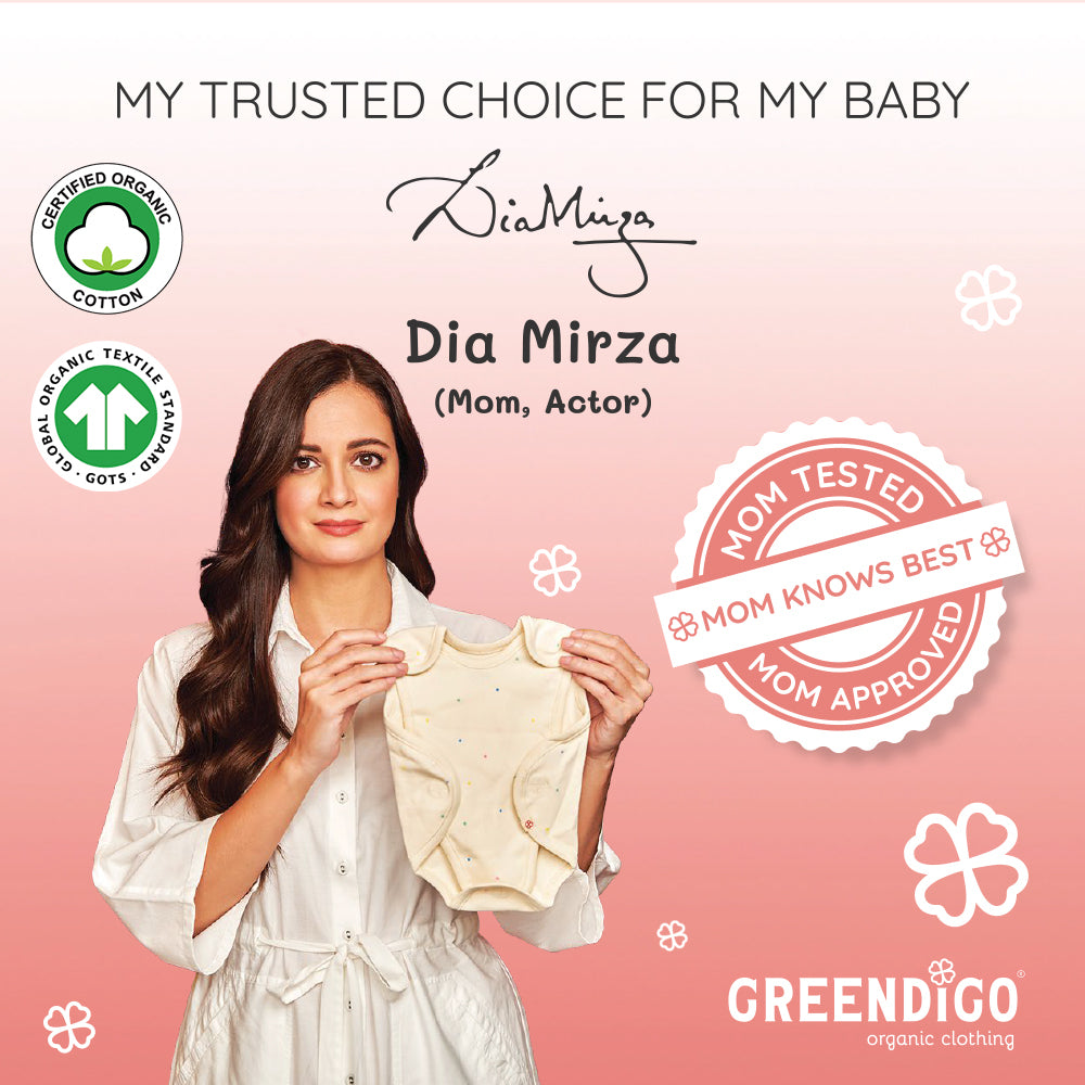 Greendigo 100% Organic Cotton Off White Bodysuit Romper For Premature Baby Boys And Baby Girls