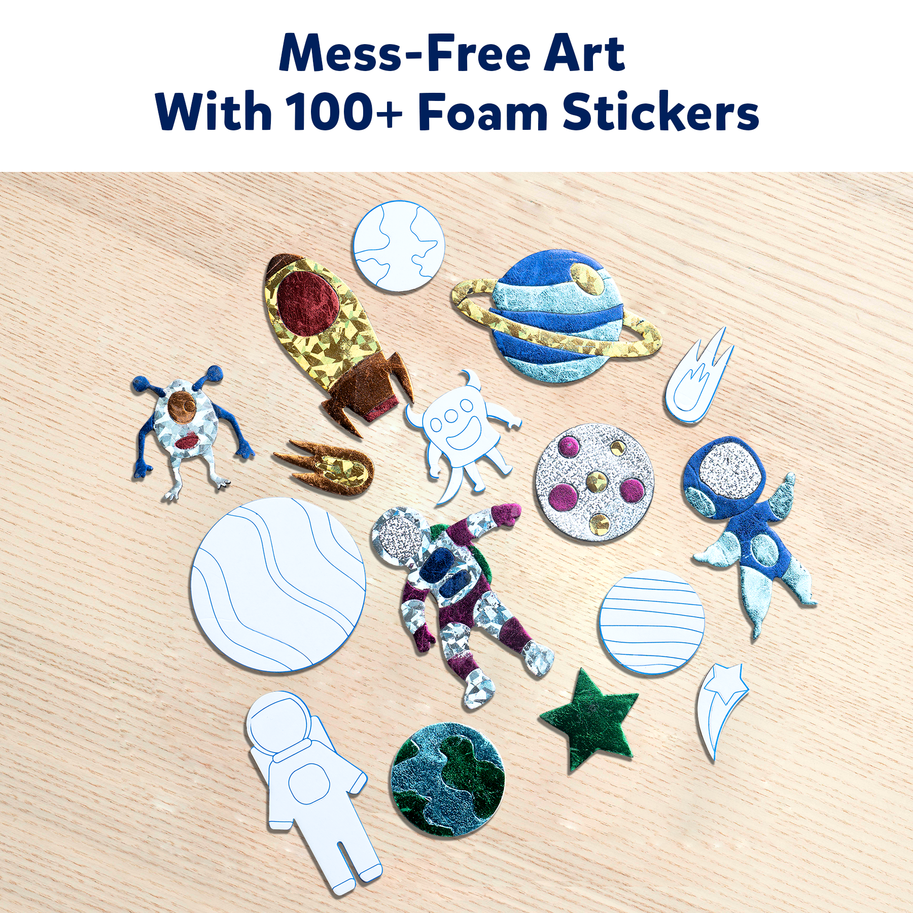 Skillmatics Art & Craft Activity - Foil Fun, No Mess Art, 10 Unique & Sparkly Space Themed Pictures, Ages 4 to 9