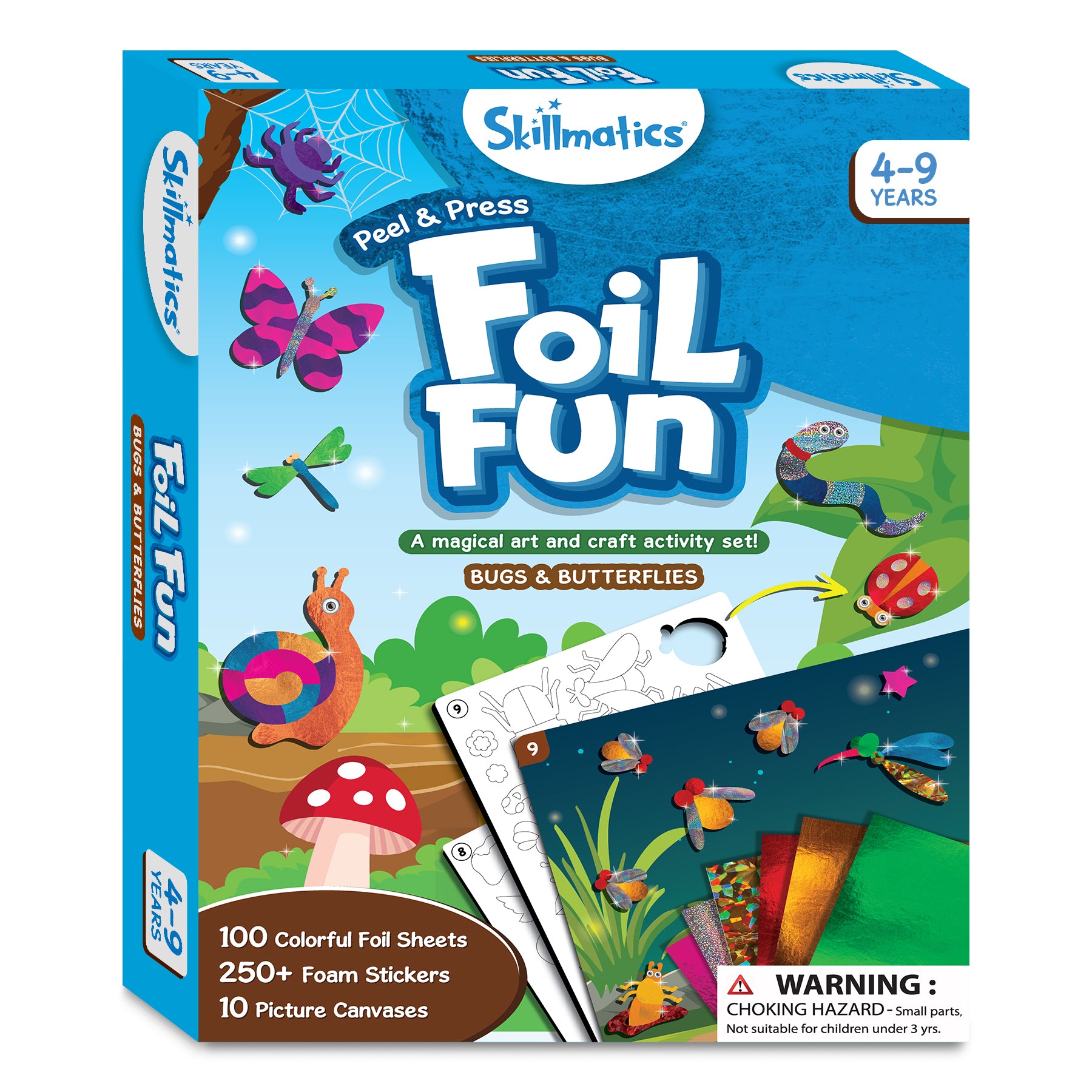 Skillmatics Art & Craft Activity - Foil Fun Bugs & Butterflies, No Mess Art for Kids, Craft Kits & Supplies, DIY Creative Activity, Gifts for Boys & Girls Ages 4, 5, 6, 7, 8, 9, Travel Toys