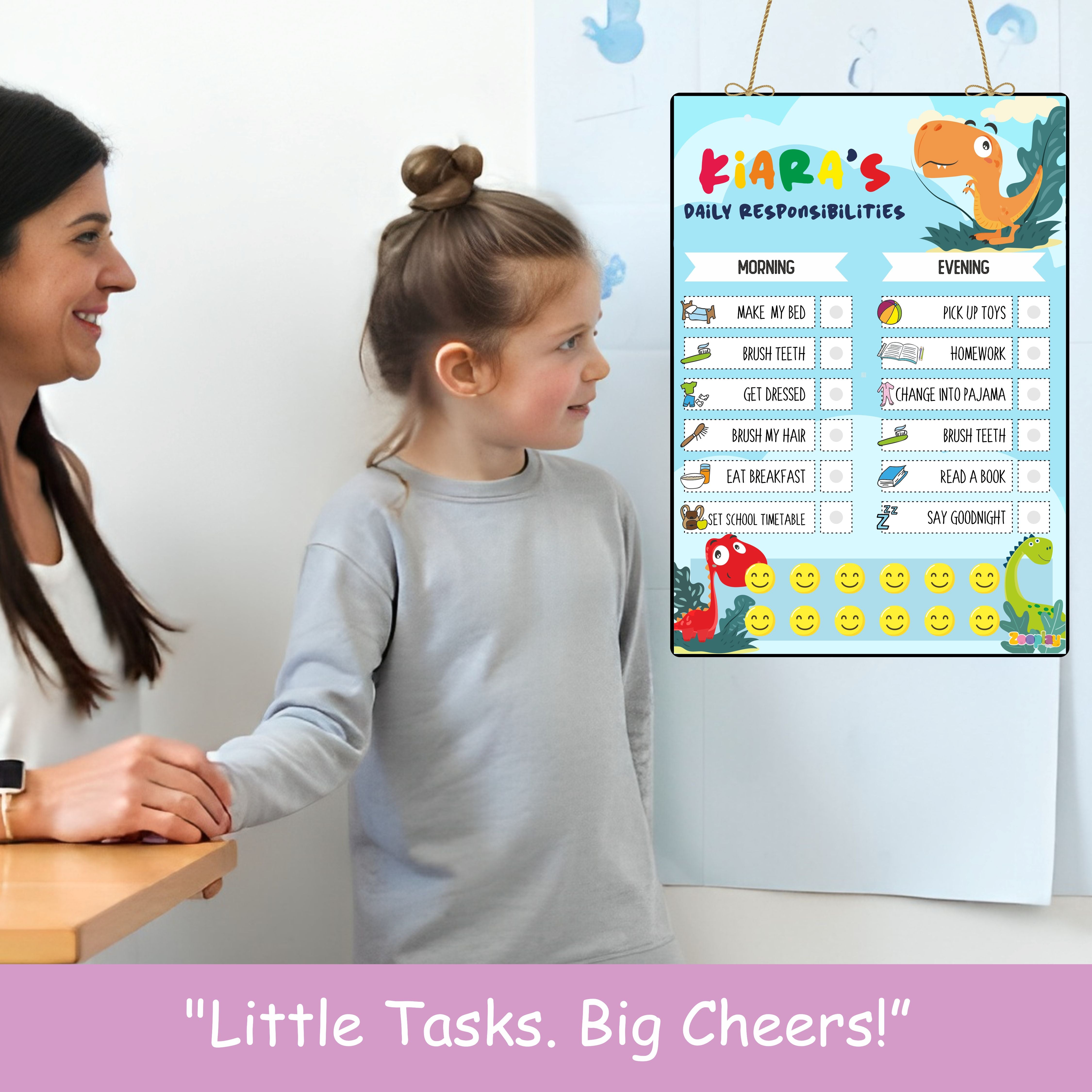 Daily Reward Chart Personalised – Roar and explore