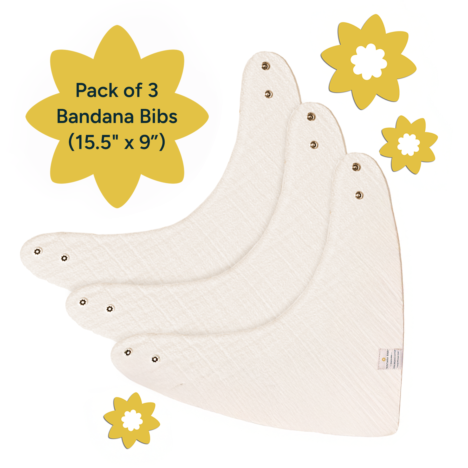Bandana Bibs – 100% Organic Premium Muslin Cotton, Absorbent, Waterproof, Extra-Soft, Adjustable, Lightweight & Durable, Perfect for Newborns, Babies & Toddlers Ages 0-3, Pack of 2/3/6