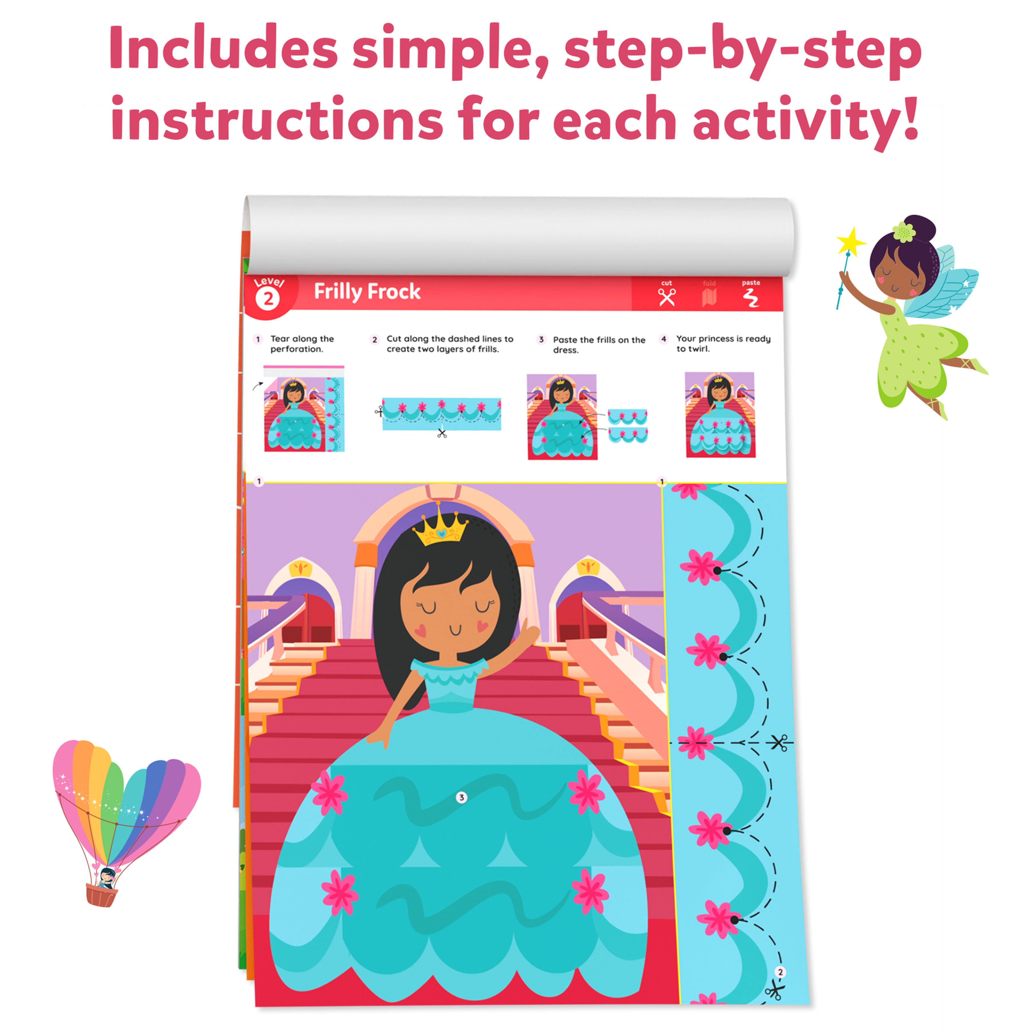 Skillmatics Art & Craft Activity Kit - Snip, Snip Unicorn & Princesses, Practice Scissor Skills, Craft Kits, 25 DIY Activities, Gifts for Ages 3 to 7