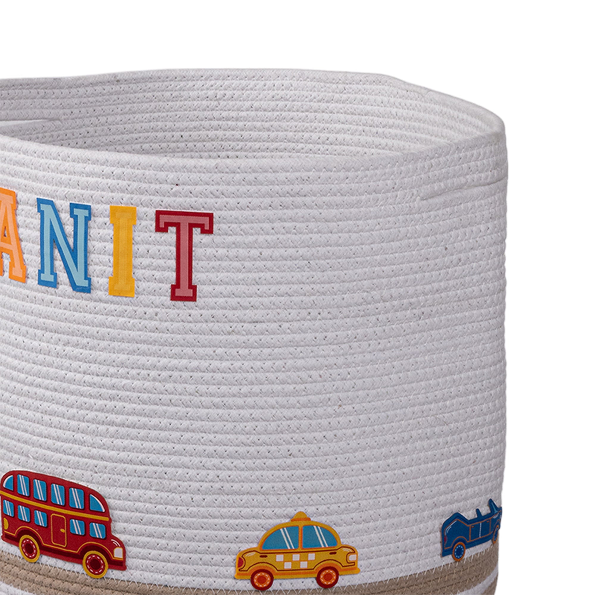 Cotton Rope Transport Trail Round Toy Storage Basket