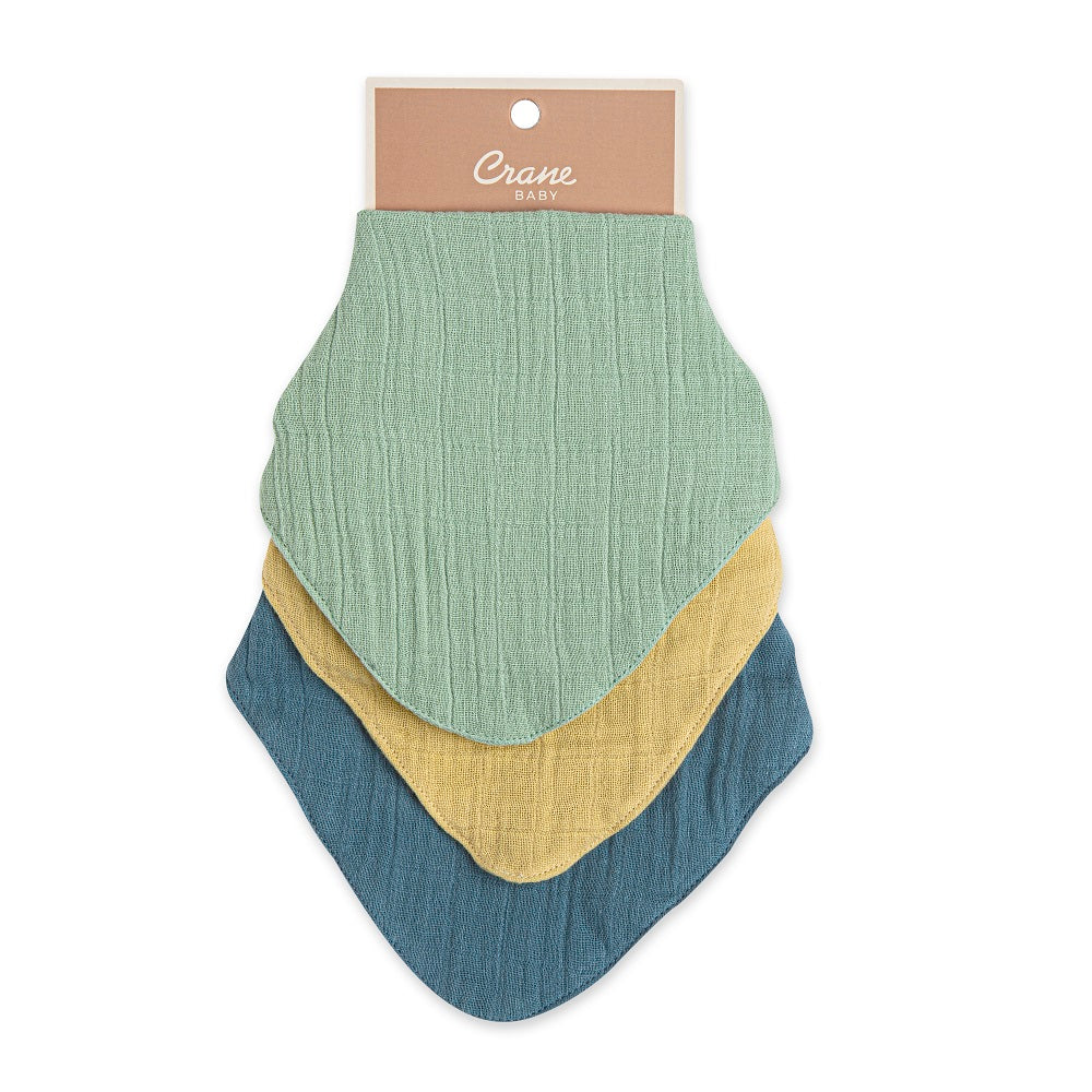 Crane Baby Bandana Bib Set - Blue