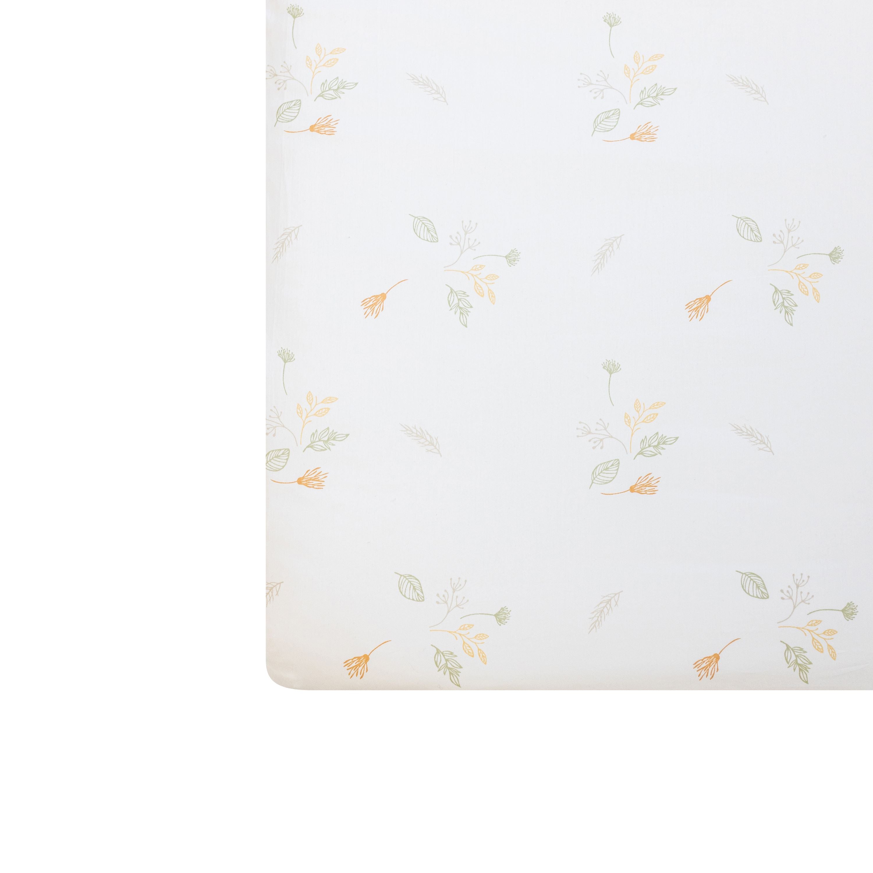 Crane Baby Crib Sheet Dainty Leaf Willow Collection - Cream