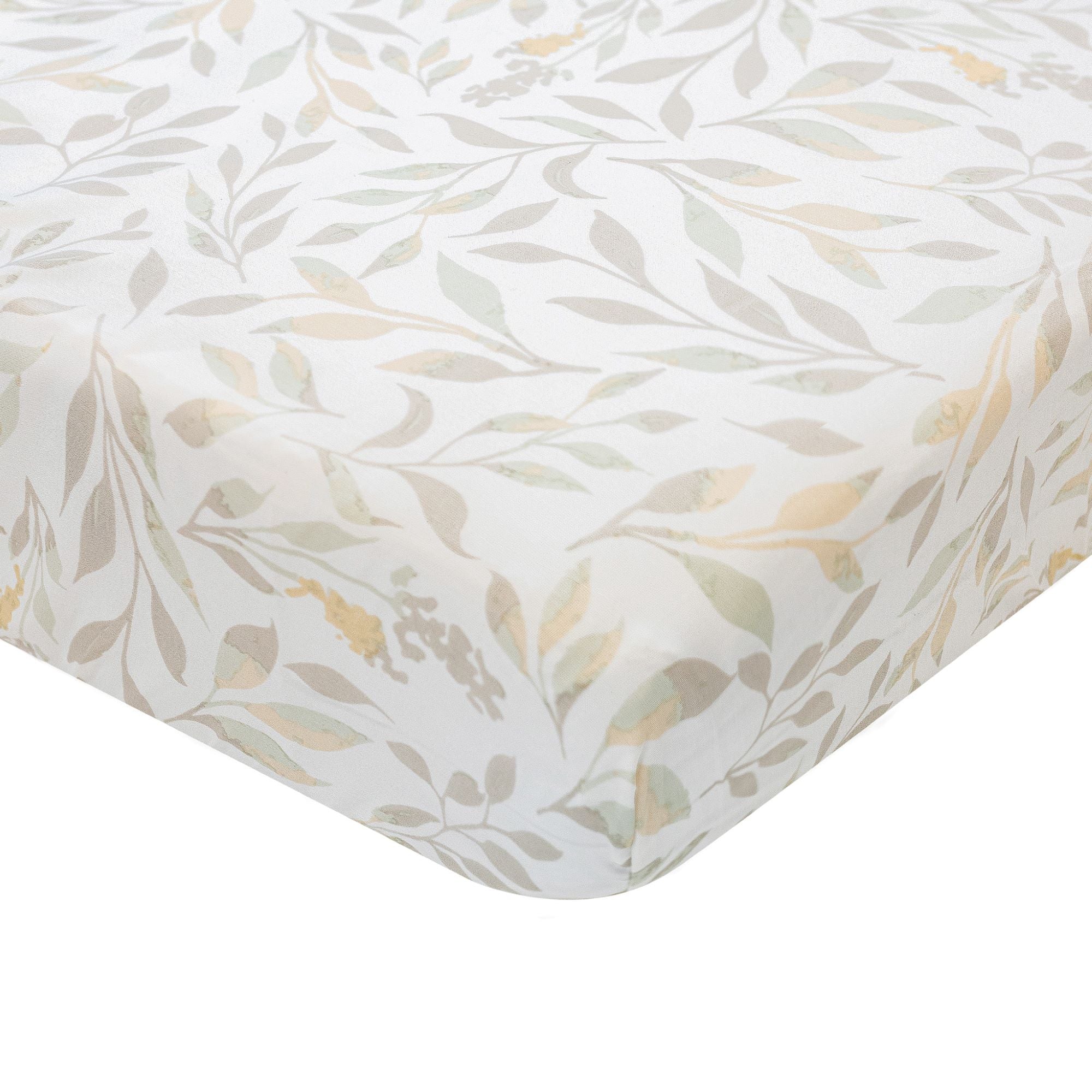 Crane Baby Crib Sheet Multicolor Leaf Willow Collection - Multicolor