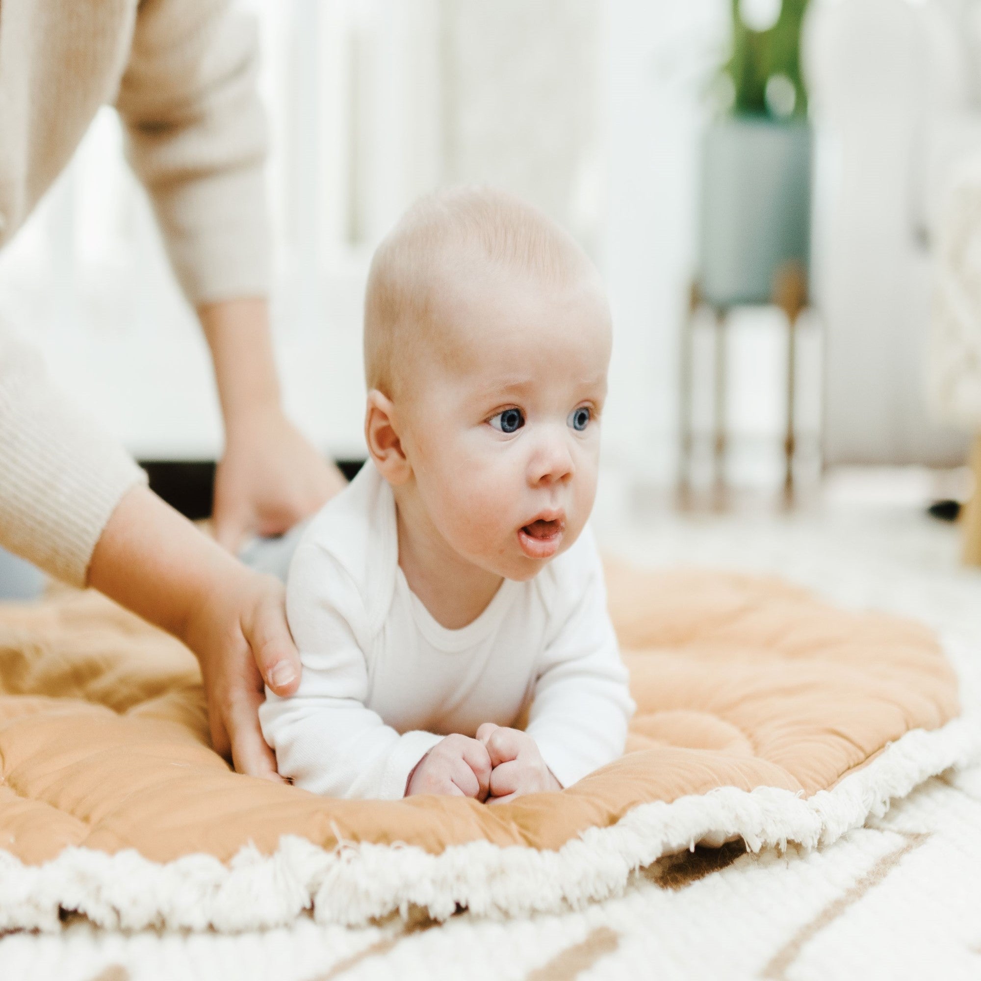 Crane Baby Quilted Activity Playmat Willow Collection - Cream