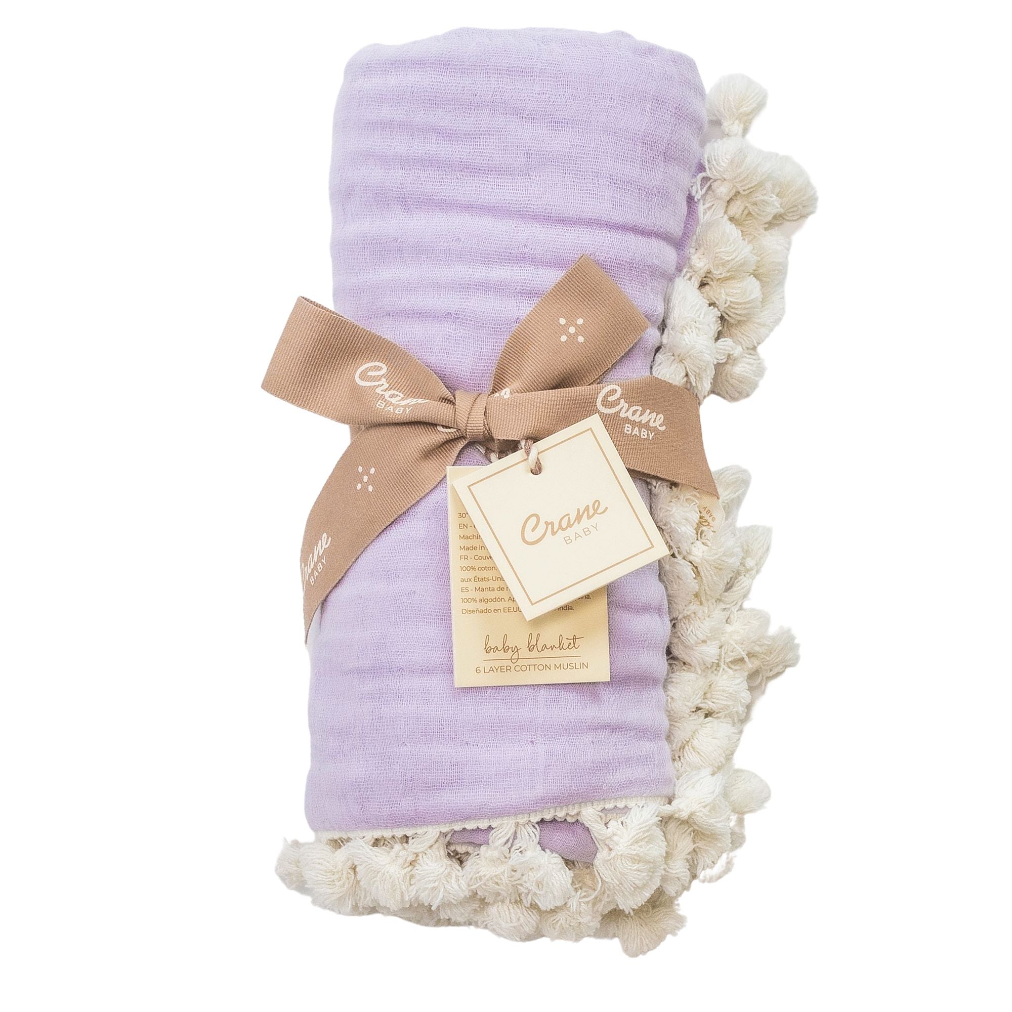 Crane Baby 6 Layer Muslin Blanket Lilac - Lavender