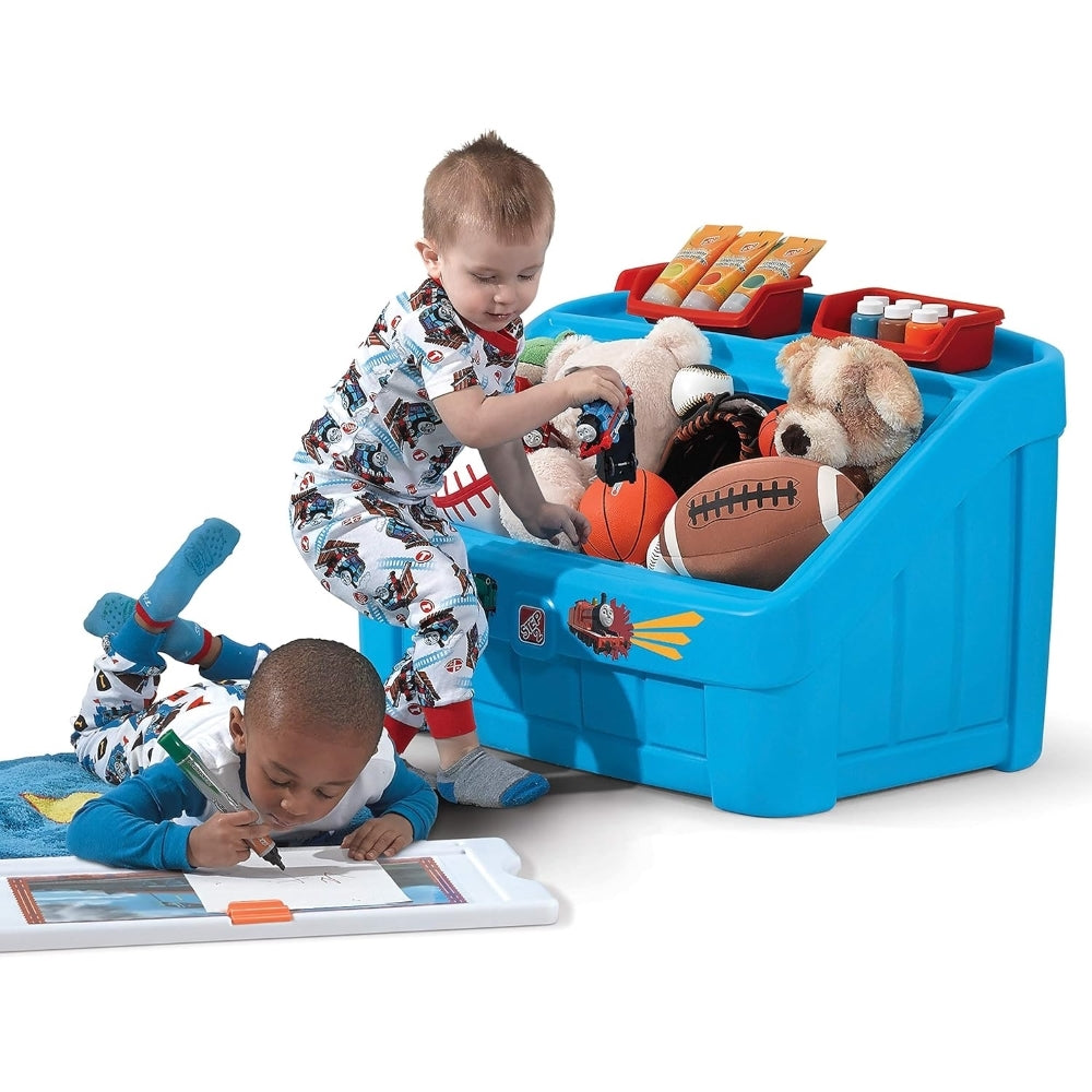 Step2 Tank Engine 2-In-1 Toy Box & Art Lid + FREE Interactive Soft Toy