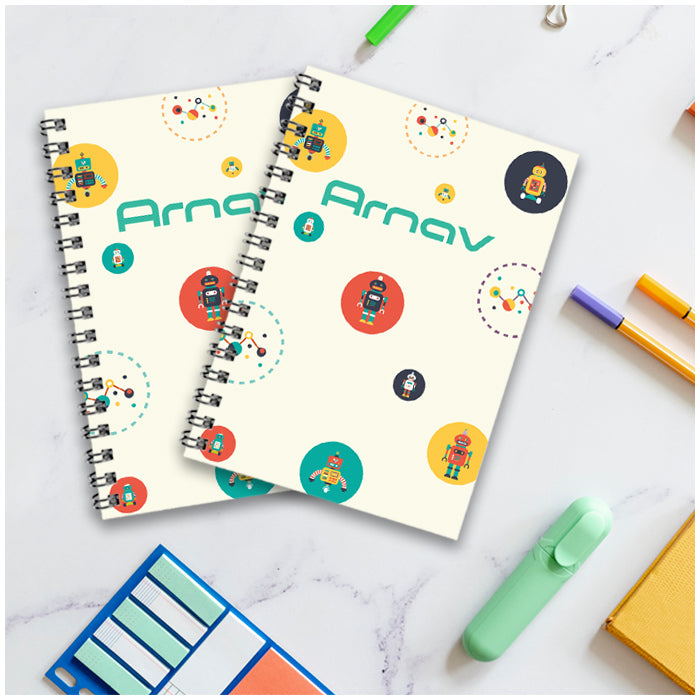 Personalised Notebook (A5 Size) - Robot