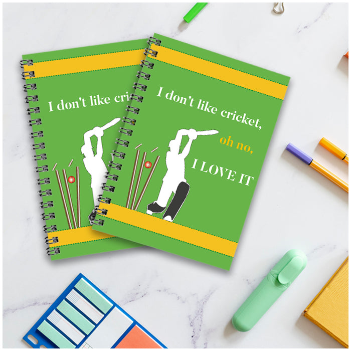 Personalised Notebook (A5 Size) - Cricket