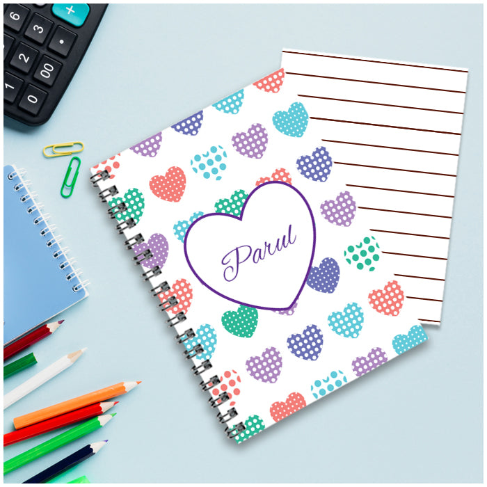 Personalised Notebook (A5 Size) - Hearty Heart