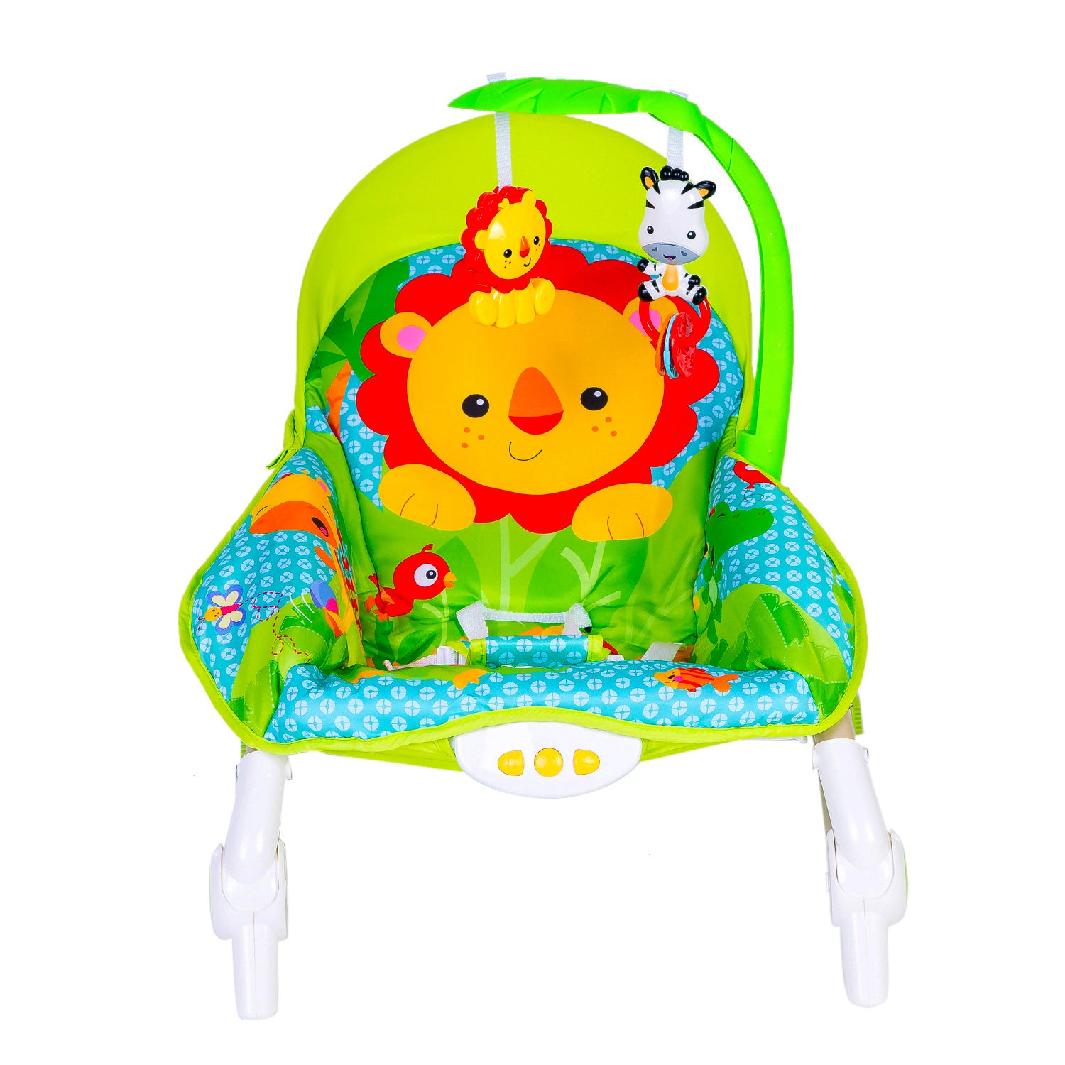 Baby Moo Newborn To Toddler Portable Rocker With Hanging Toys Lion Green