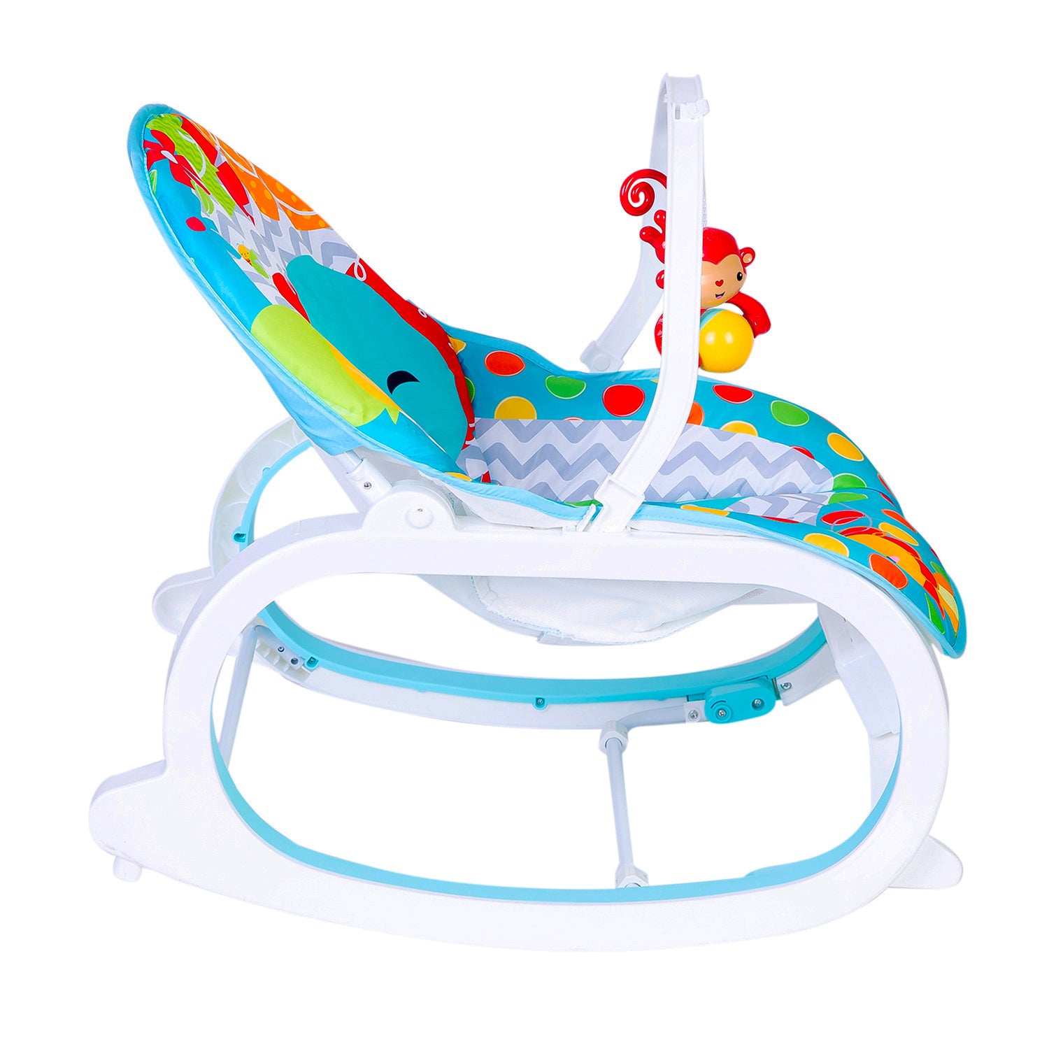 Baby Moo Infant To Toddler Polka Dots Happy Baby Bouncer With Hanging Toys Blue