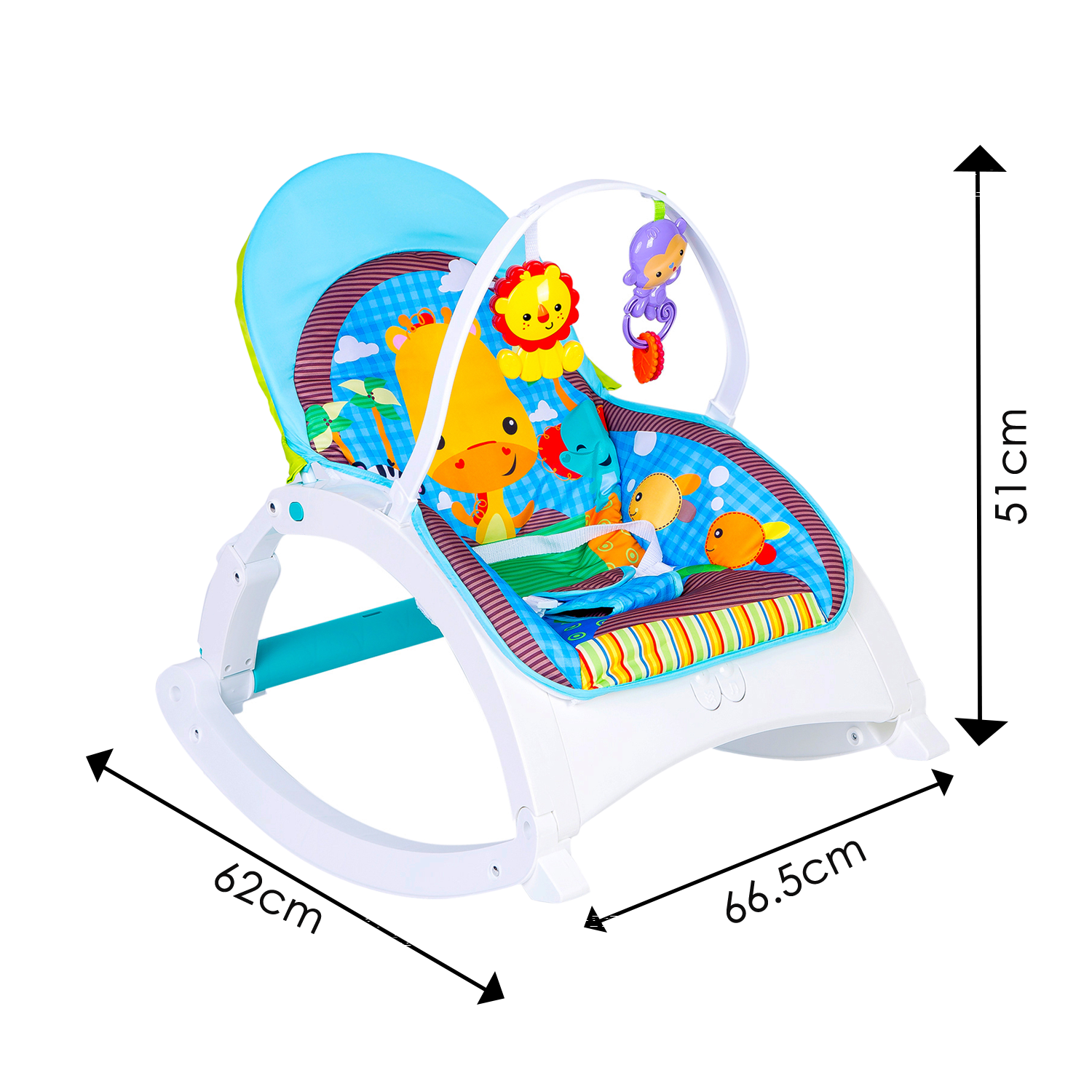 Baby Moo Newborn To Toddler Happy Baby Bouncer With Hanging Toys