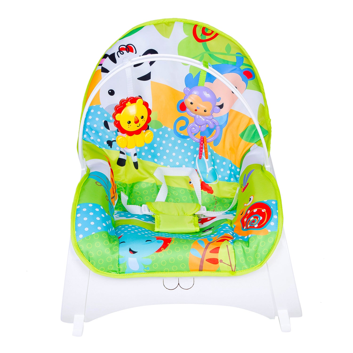 Baby Moo Infant To Toddler Happy Baby Bouncer With Hanging Toys Green