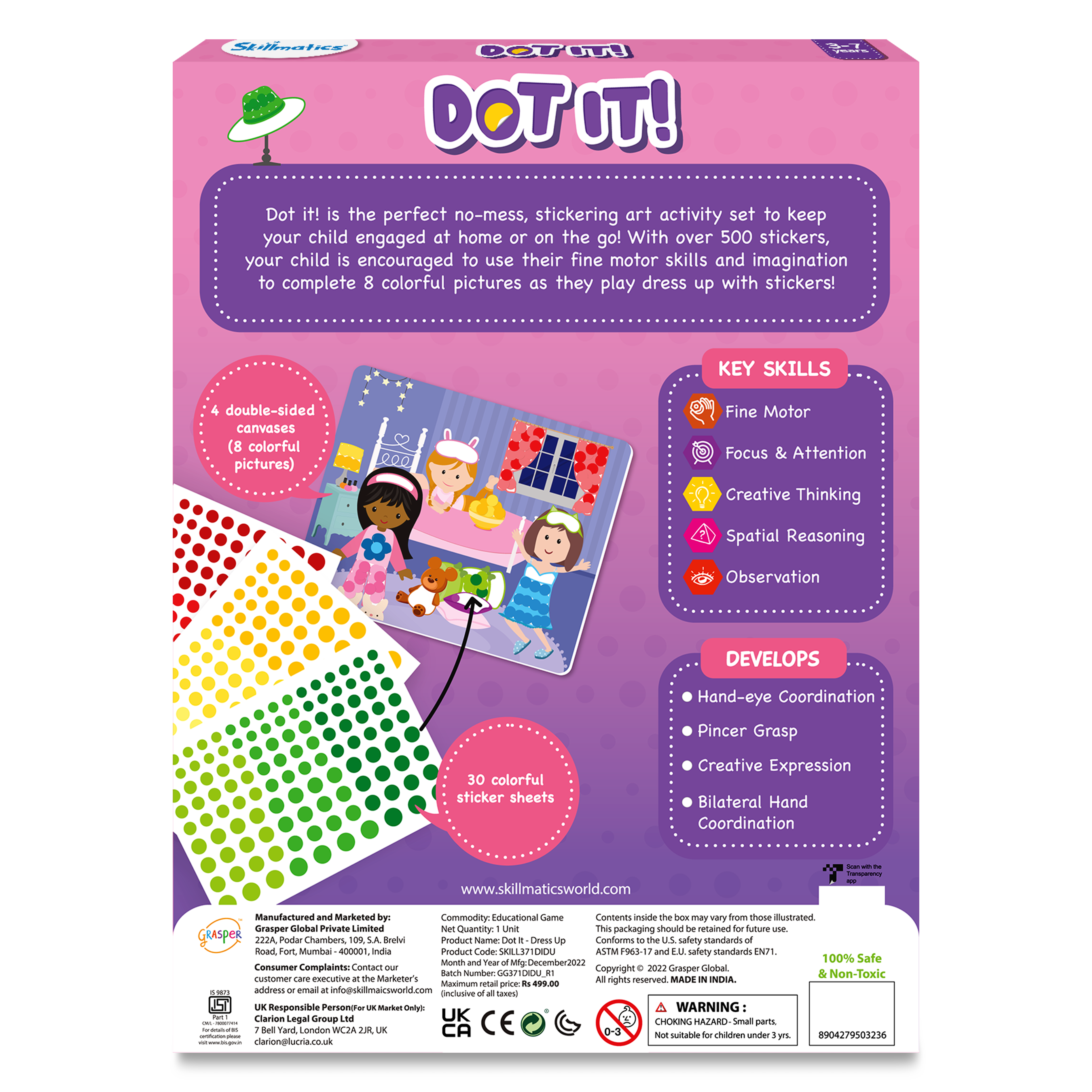 Skillmatics Art Activity : Dot it! | Complete 8 Dress Up! Themed Pictures