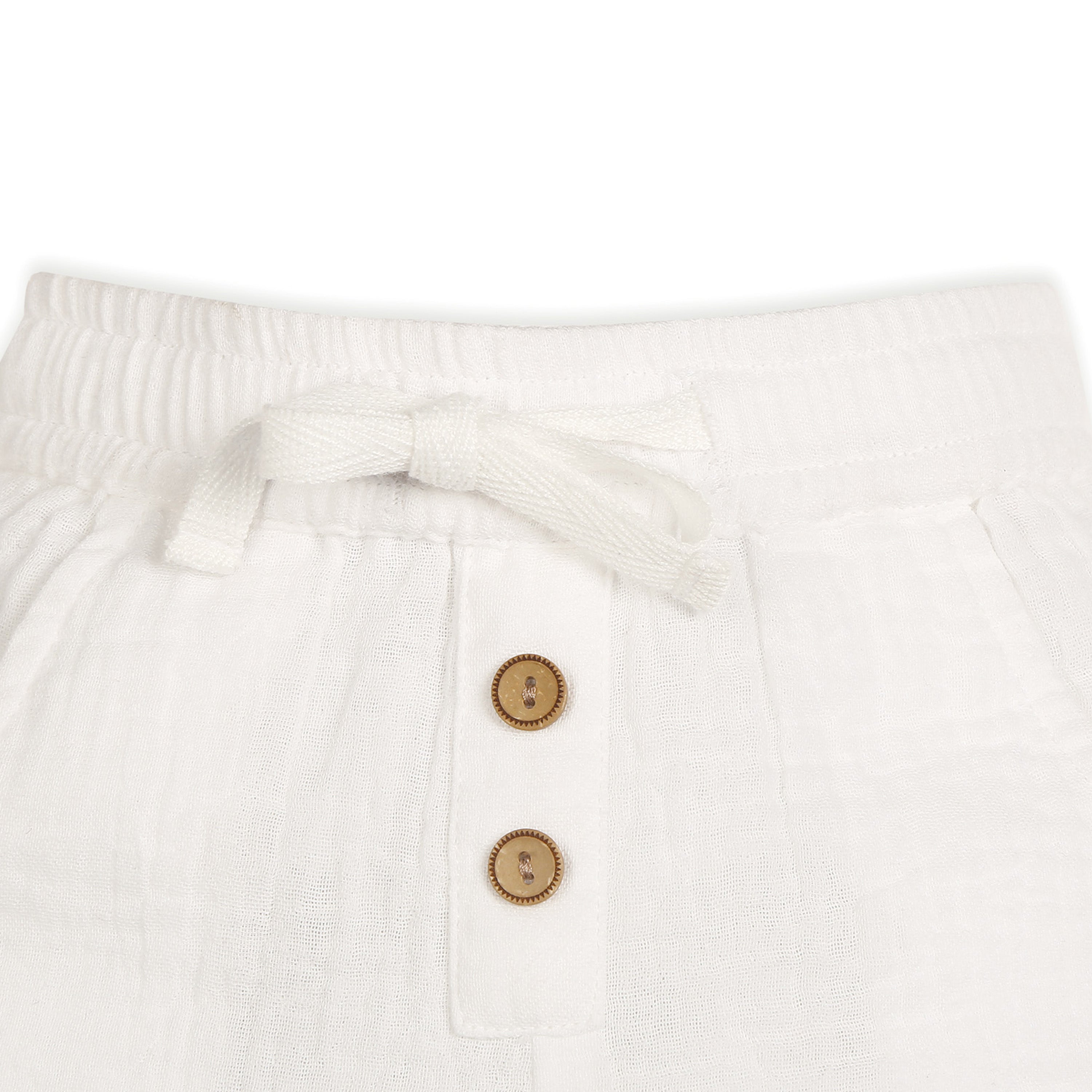 My Milestones 100% Cotton Mason Drop Shoulder Shirt with Double Cloth Shorts - Blue & White