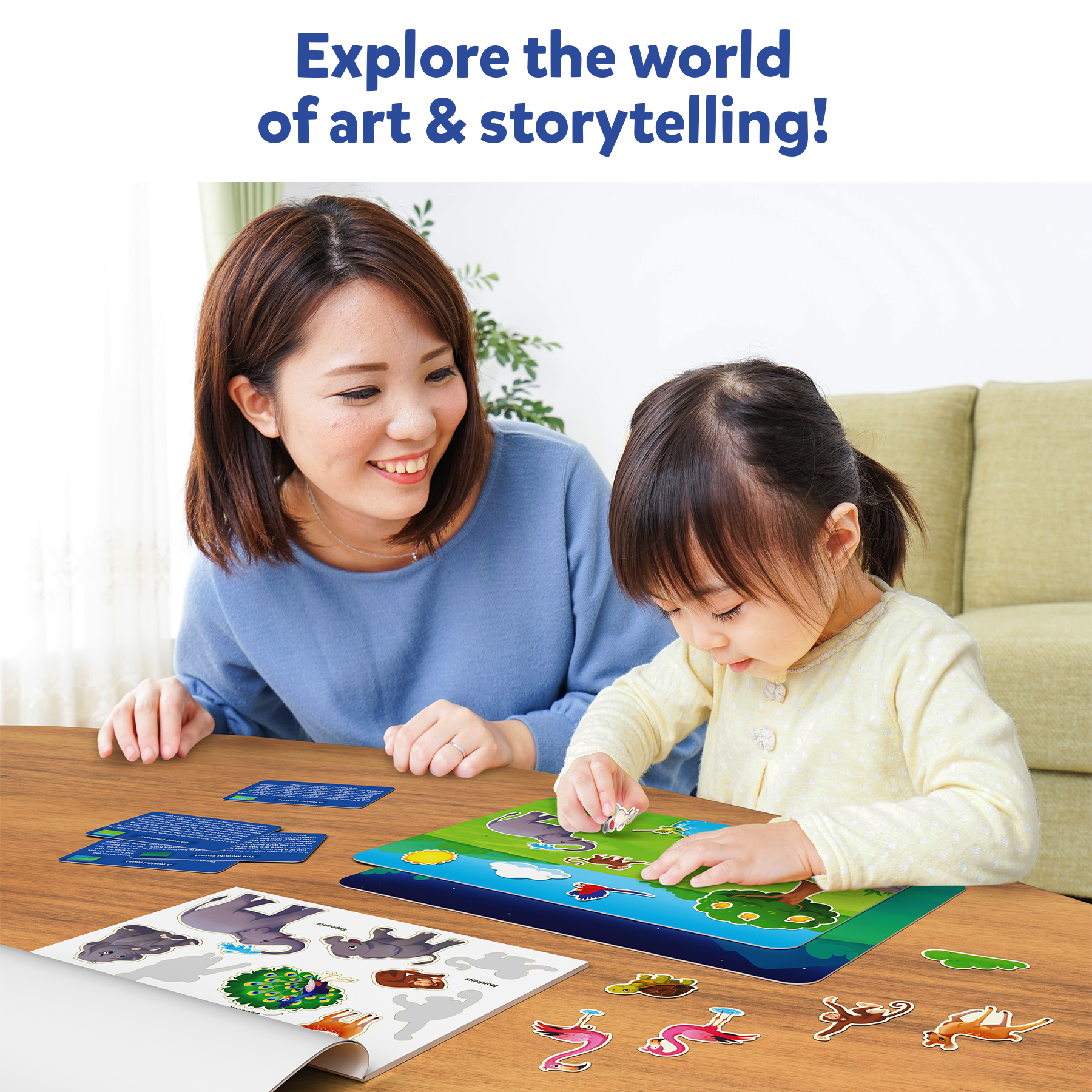 Skillmatics Art & Craft Activity - Sticker Stories Animal Adventures, Reusable Sticker Art, DIY Craft Kits, Creative Storytelling Kit, Educational Toy, Gifts for Ages 3, 4, 5, 6, 7