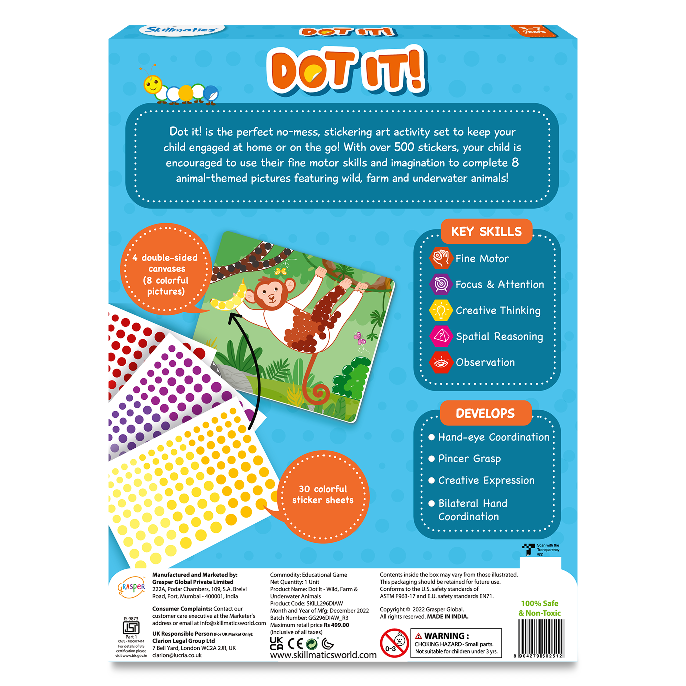 Dot it! - Wild, Farm and Underwater Animals | No Mess Sticker Art