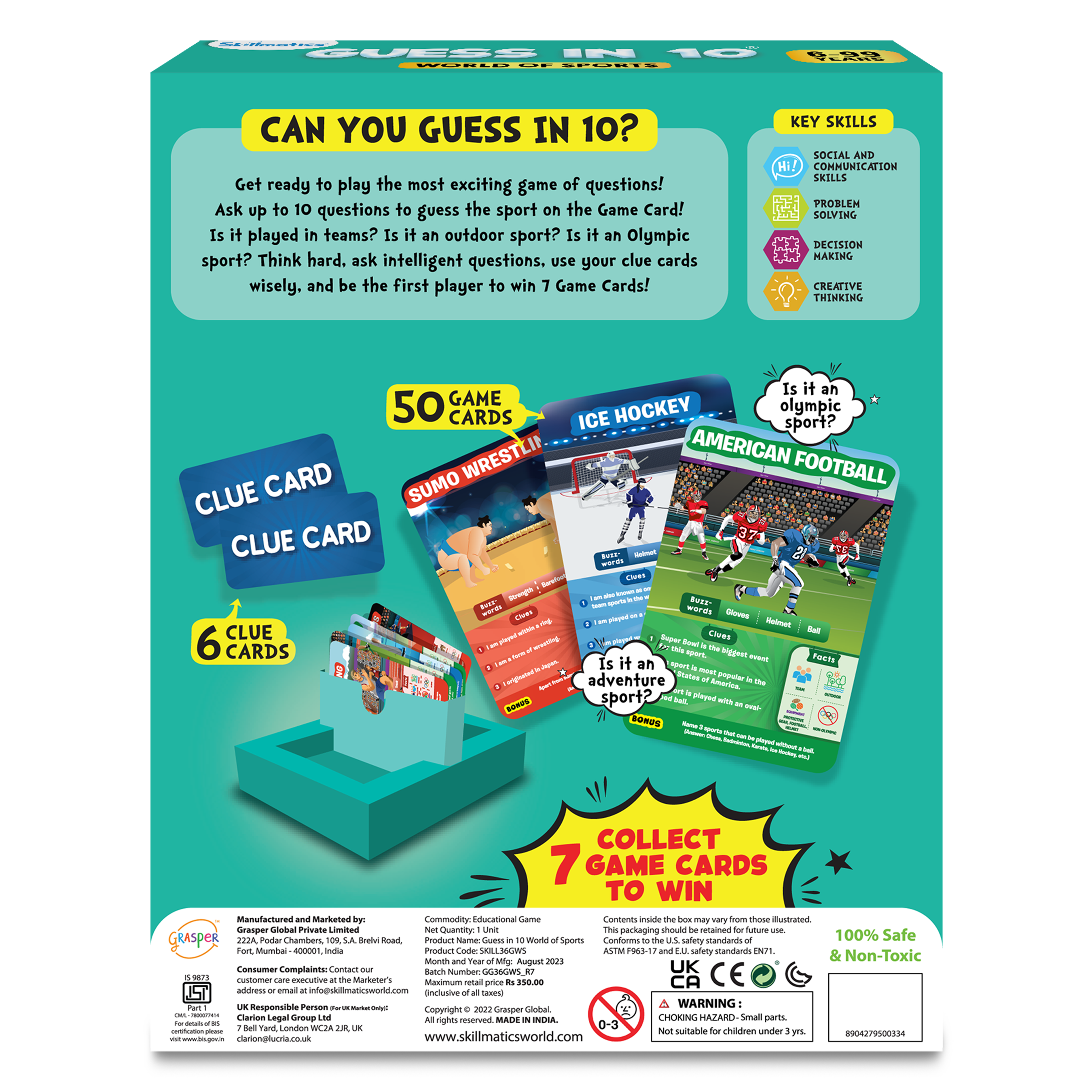 Skillmatics Educational Game - Guess In 10 -  World of Sports