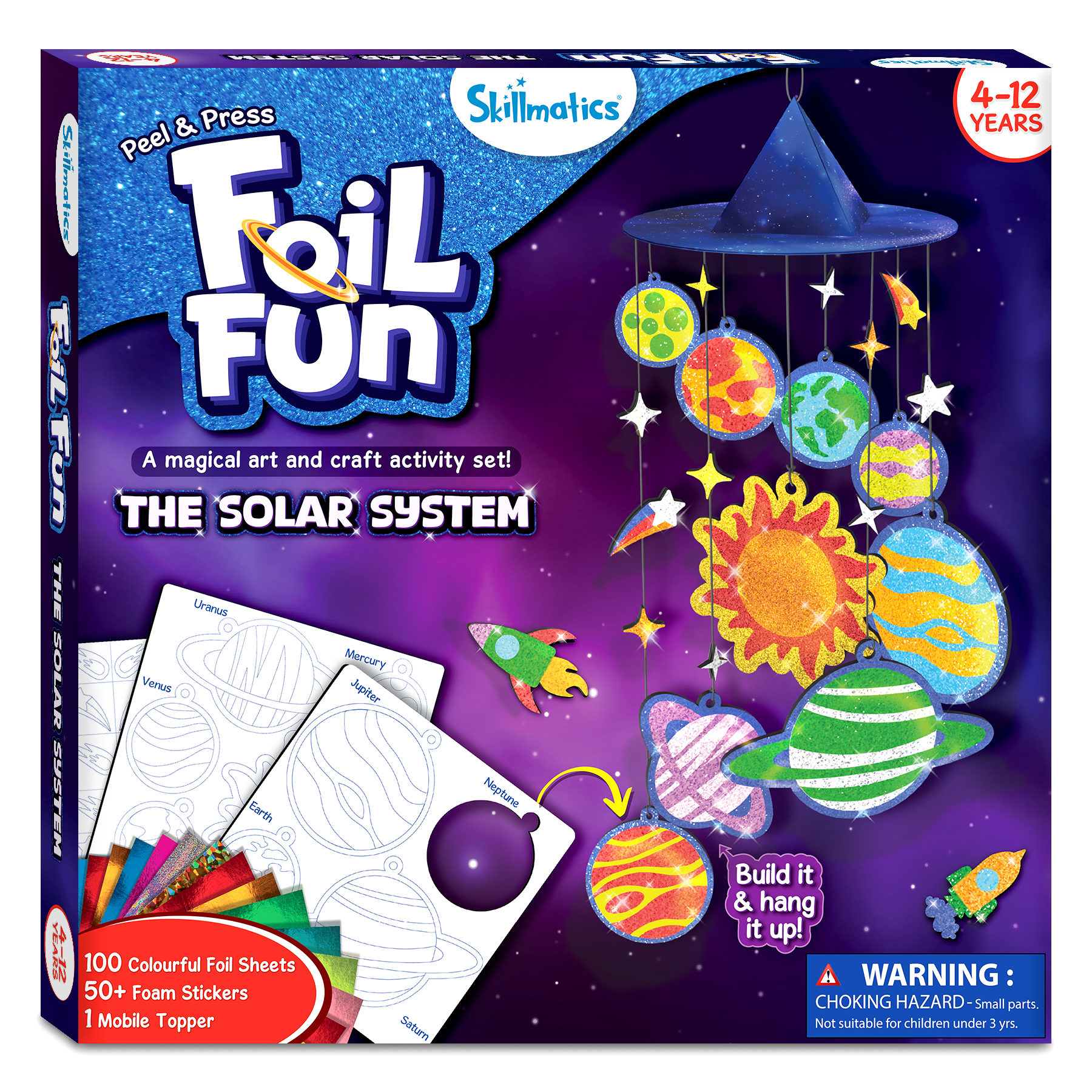 Skillmatics Art & Craft Activity - Foil Fun Solar System, No Mess Art for Kids, Craft Kits, Creative Activity, Gifts for Boys & Girls Ages 4, 5, 6, 7, 8, 9, 10, 11, 12