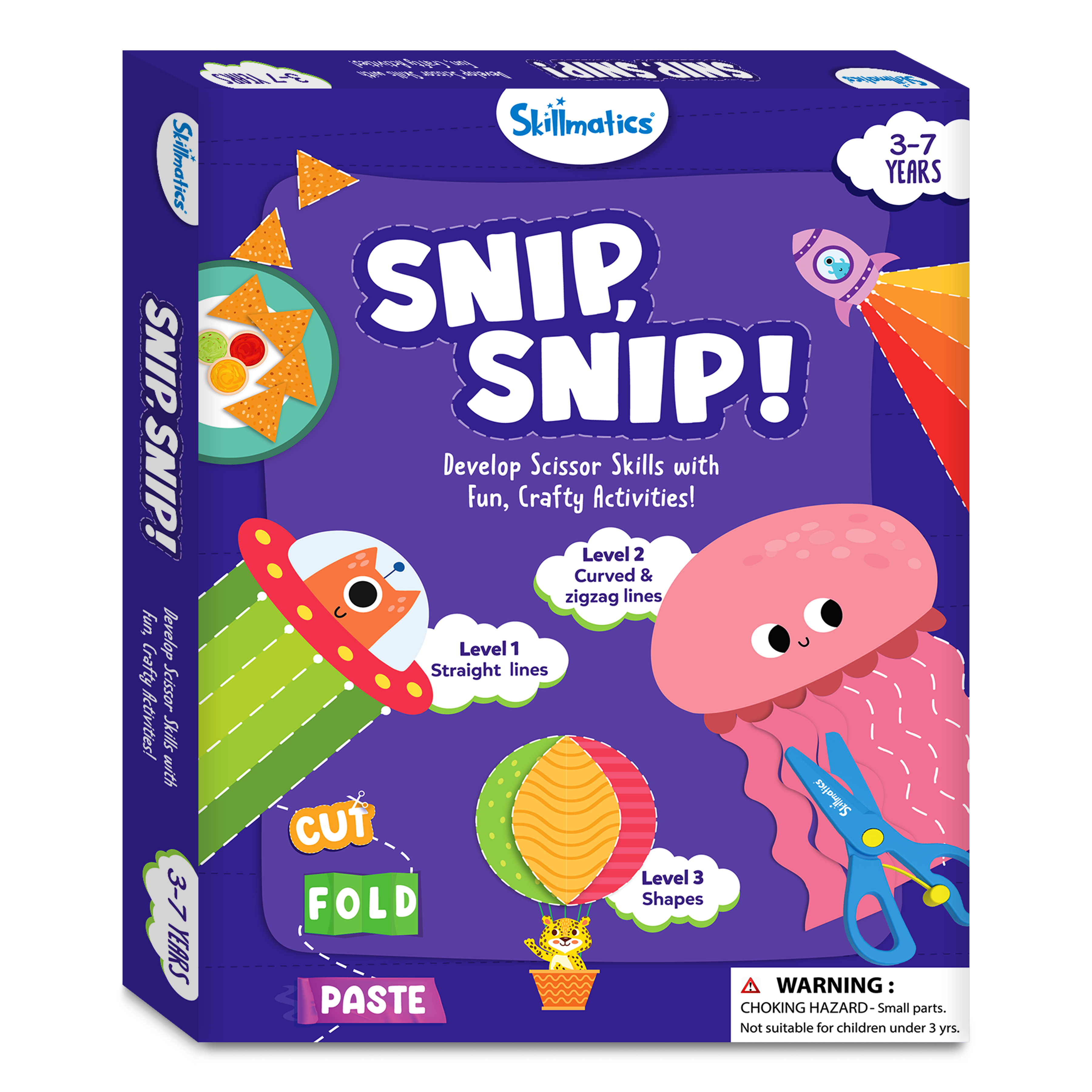 Skillmatics Art & Craft Activity Kit - Snip, Snip, Practice Scissor Skills with Activity Book, Craft Kits, 25 DIY Activities, Gifts for Ages 3 to 7