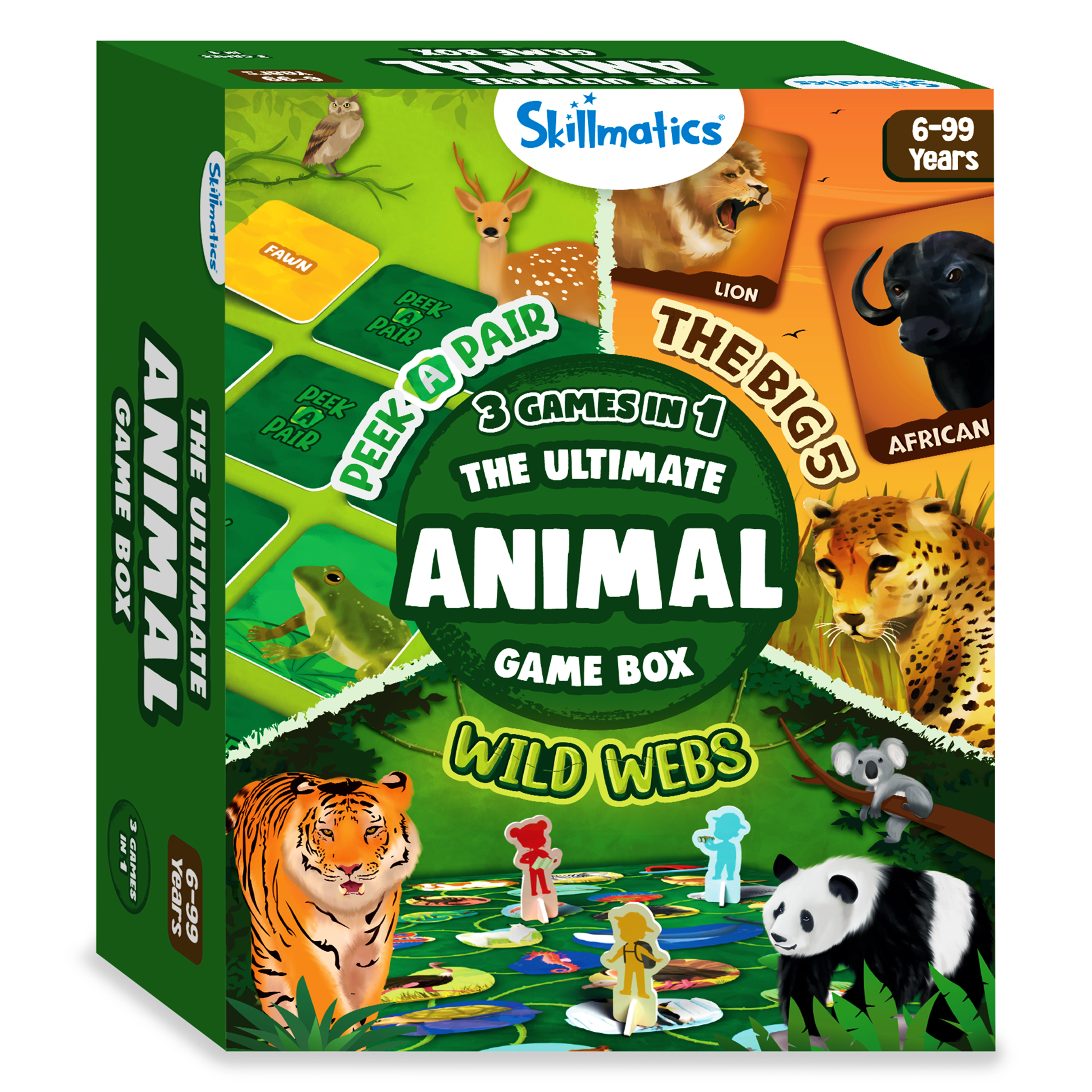 Skillmatics Ultimate Animal Game Box - 3 Games in 1, Family Friendly Games for Ages 6 and Up