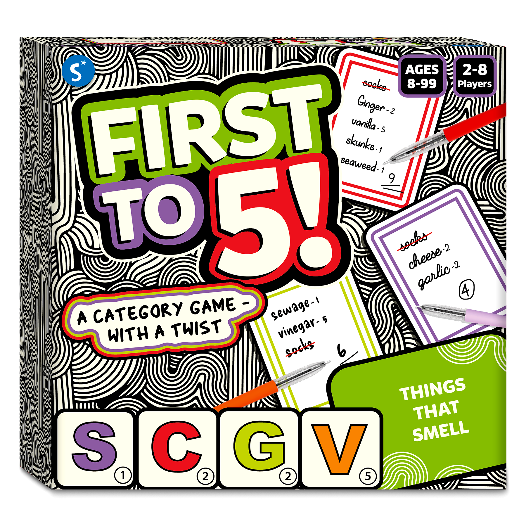 Skillmatics Card Game - First to 5, Quick Category Game with a Twist, Perfect for Family Fun, Party Game, Gifts for Kids, Teens, and Adults Ages 8, 9, 10 & Up, 2-8 Players
