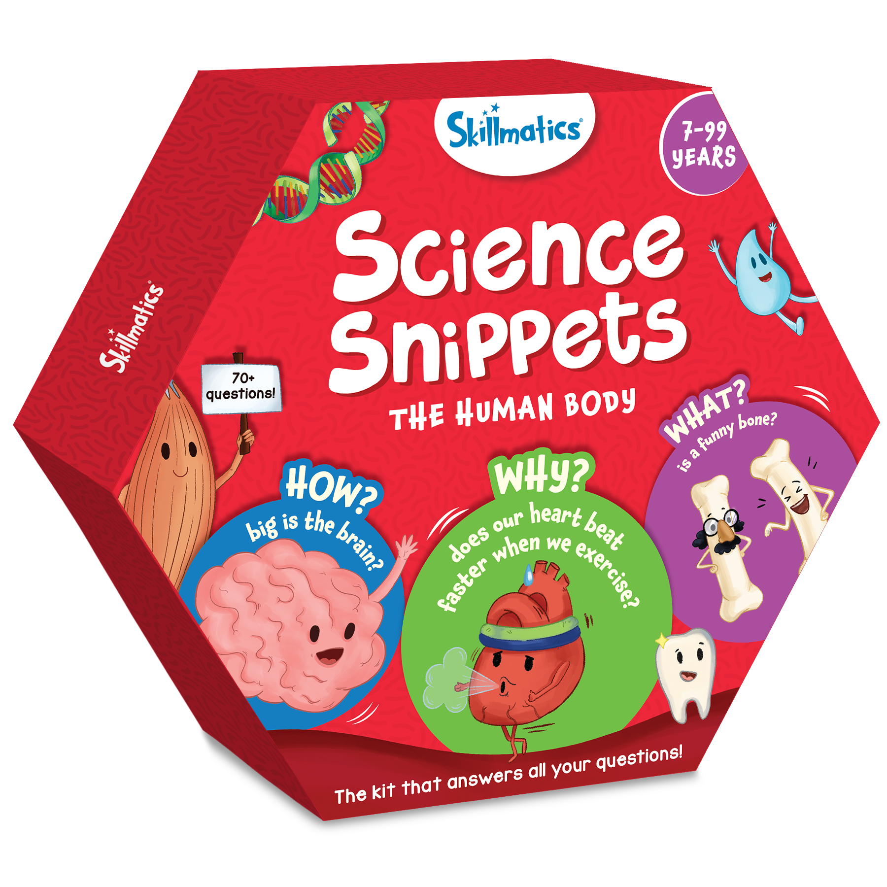 Skillmatics Science Snippets Kit - The Human Body, STEM Learning Resource & Educational Toys for Boys & Girls, 70+ Double-Sided Interactive Cards, Gifts for Ages 7, 8, 9 & Up