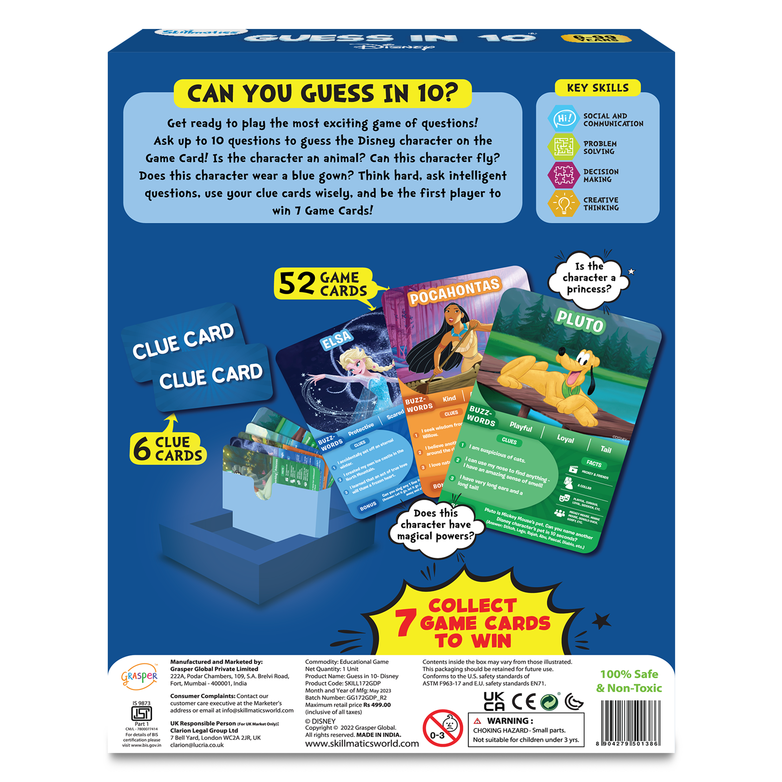 Skillmatics Disney Card Game - Guess in 10, Gifts for Ages 6 and Up, Super Fun Mickey Mouse, Lion King Game for Kids