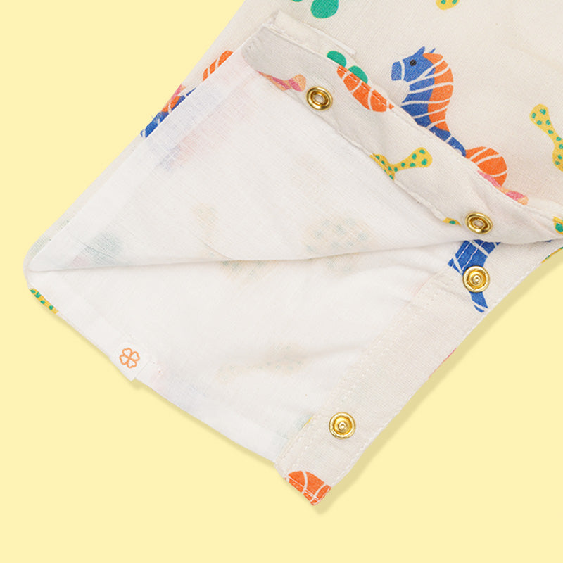 Greendigo Organic Cotton Pack Of 2 Top And Pant For Newborn Baby Girls - Off White