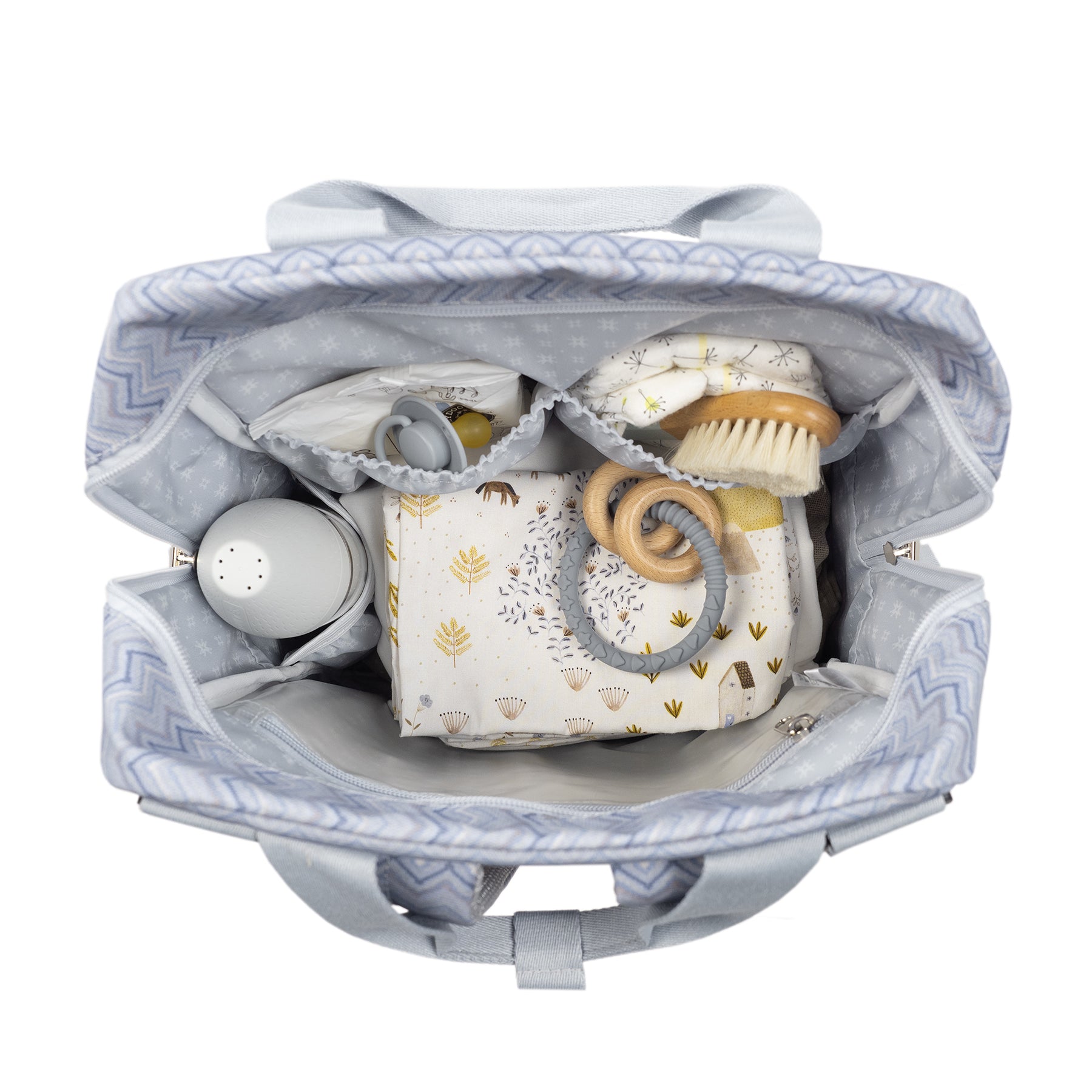 Walking Mum Zigzag Grey Backpack Diaper Changing Bag