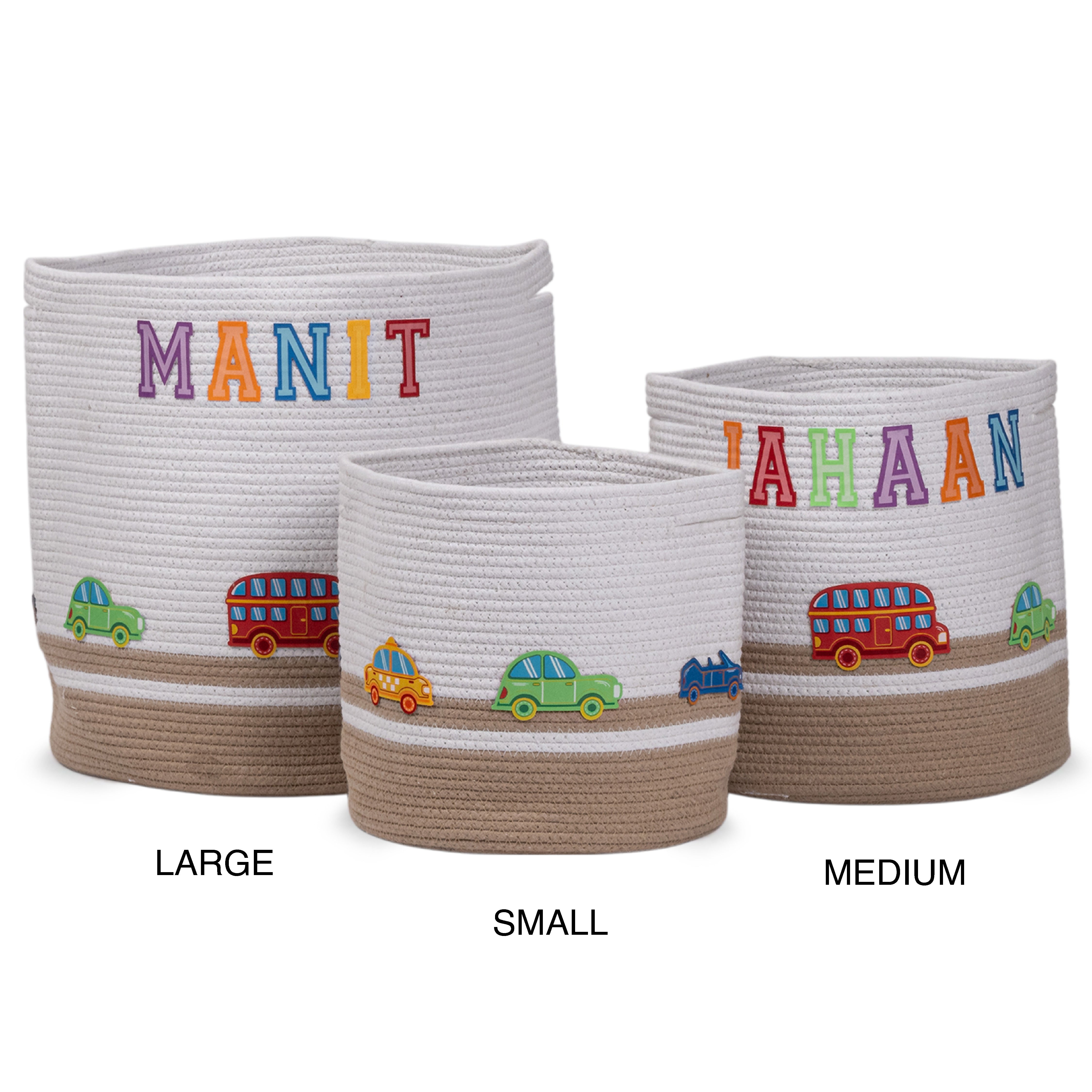 Cotton Rope Transport Trail Round Toy Storage Basket
