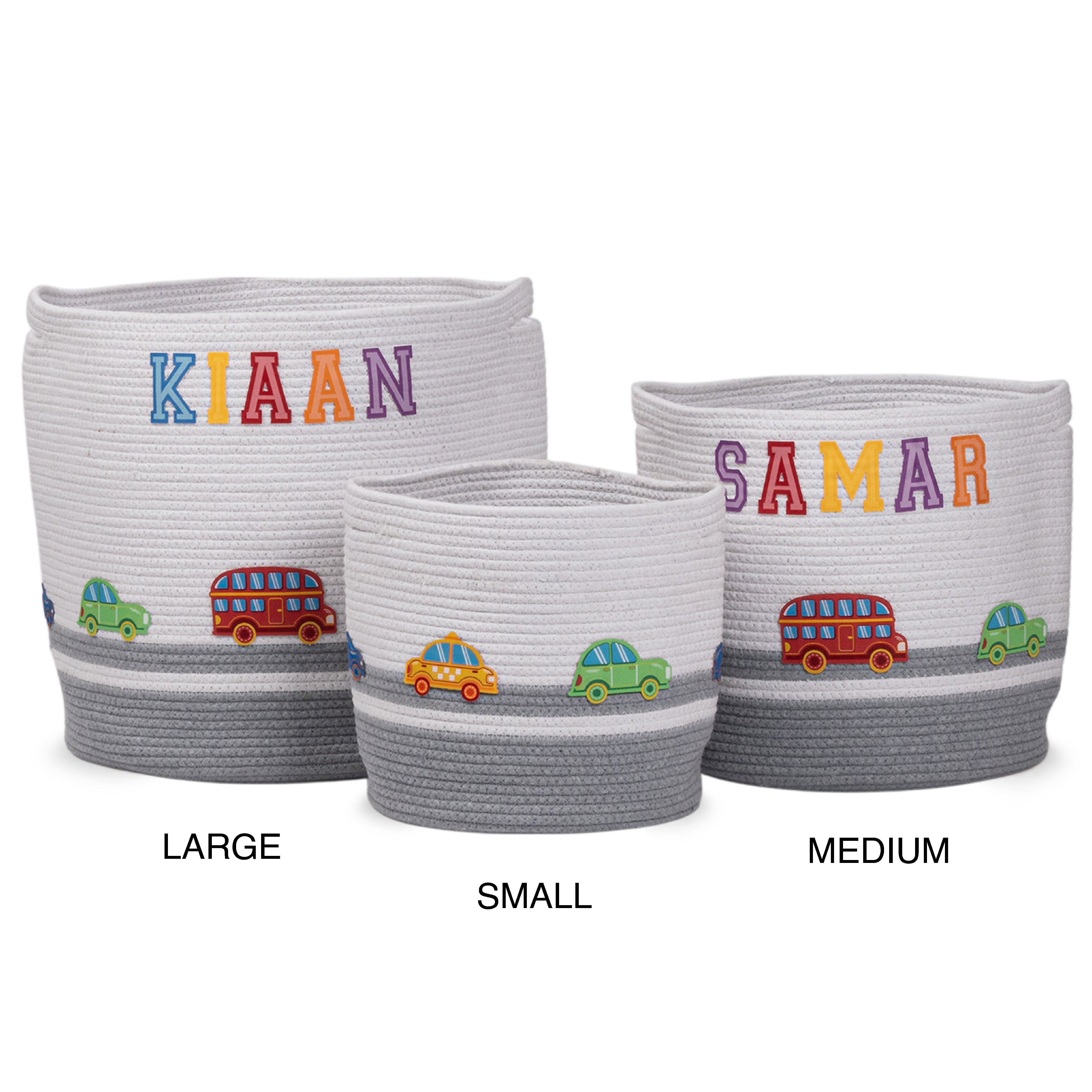Cotton Rope Transport Trail Round Toy Storage Basket
