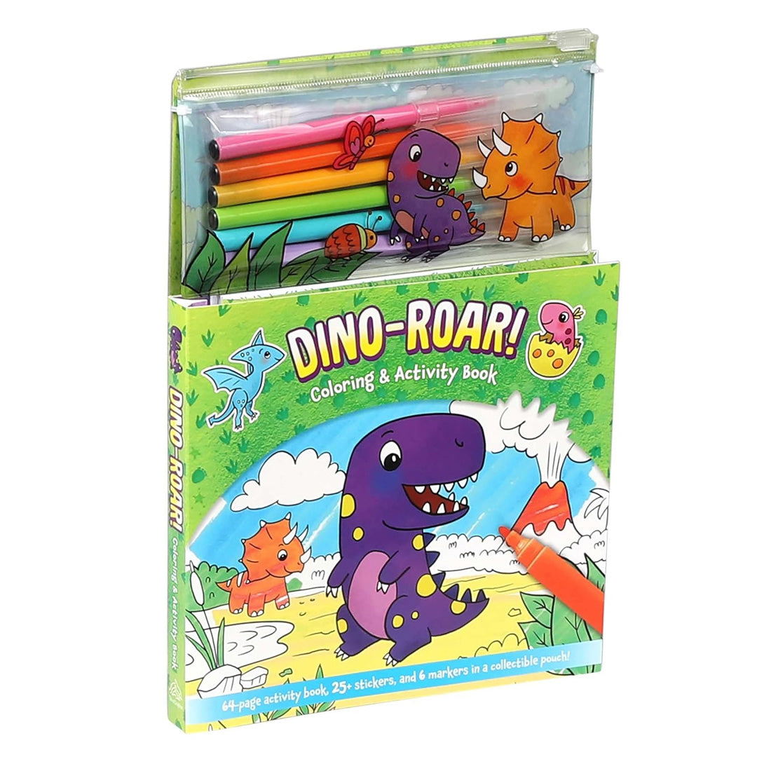 Dino-Roar! Coloring & Activity Book (with Color Markers Pouch)